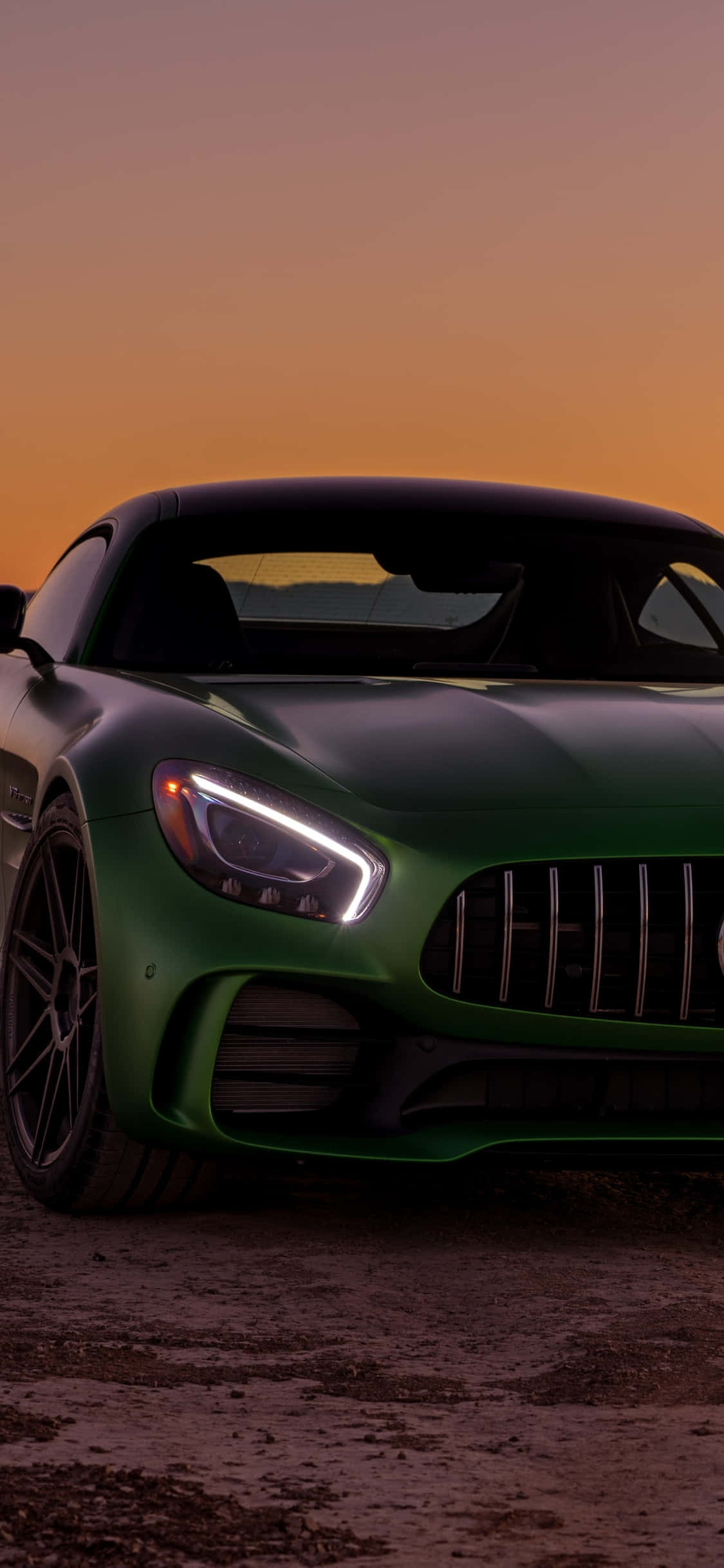 iPhone X AMG GT-R 背景 グリーン メルセデス AMG 壁紙