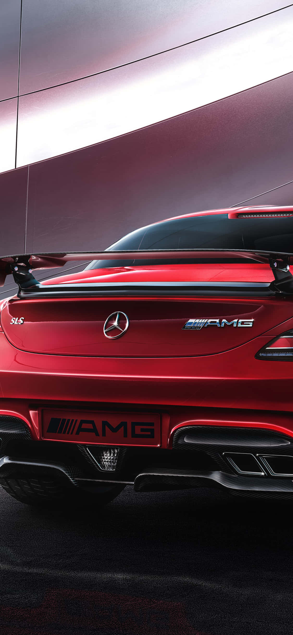 iPhone X AMG GT-R 背景 レッド トランク AMG GT 壁紙