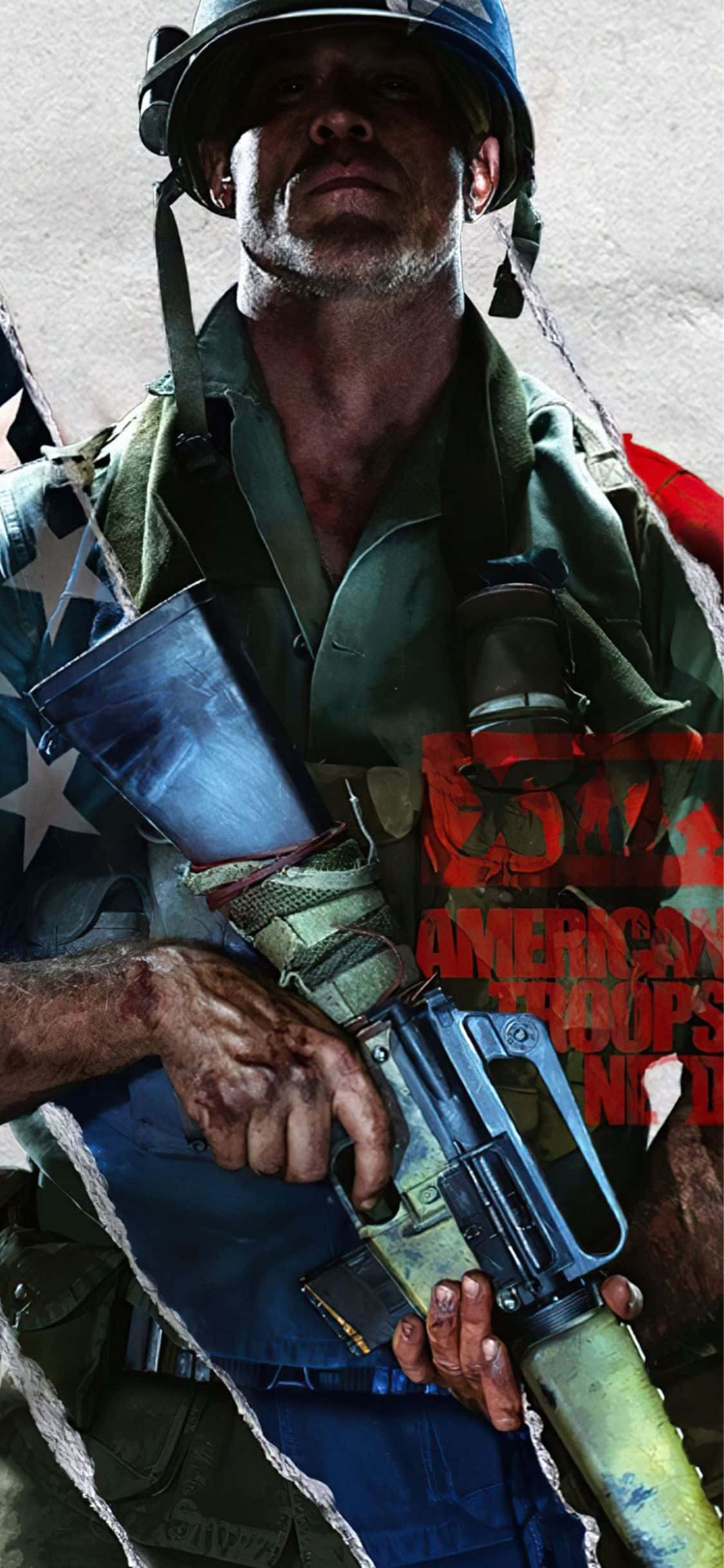 iPhone X Call of Duty Black Ops Cold War 背景 アメリカ人キャラクター 壁紙