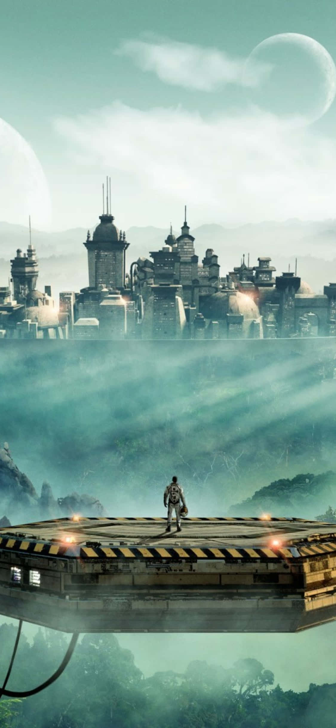 iPhone X Civilization Beyond Earth 浮遊プラットフォームの背景 壁紙