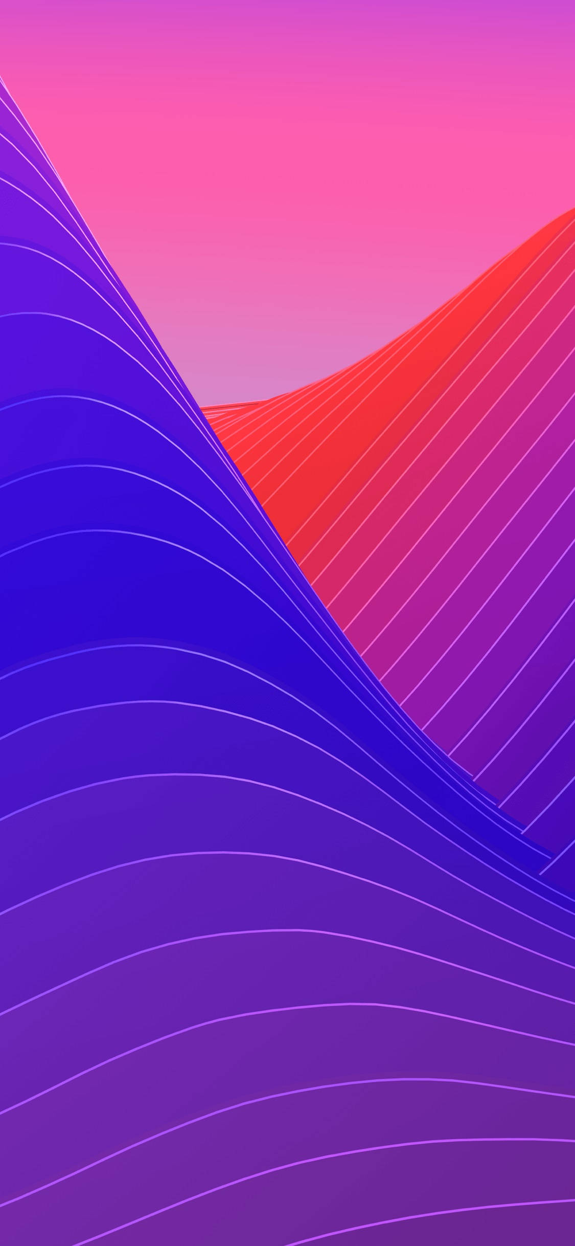 iPhone X オリジナル 抽象的な波 壁紙