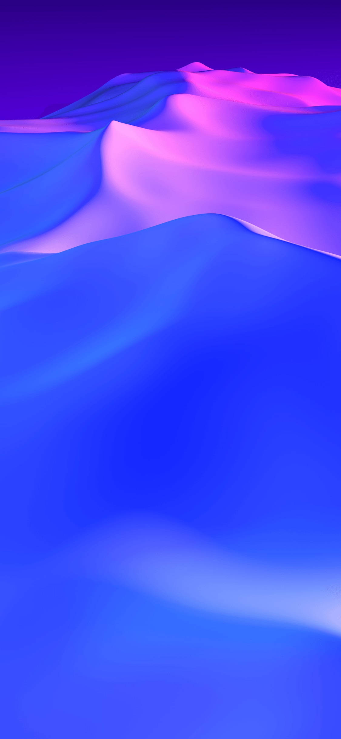 iPhone X オリジナル 青と紫の山々 壁紙