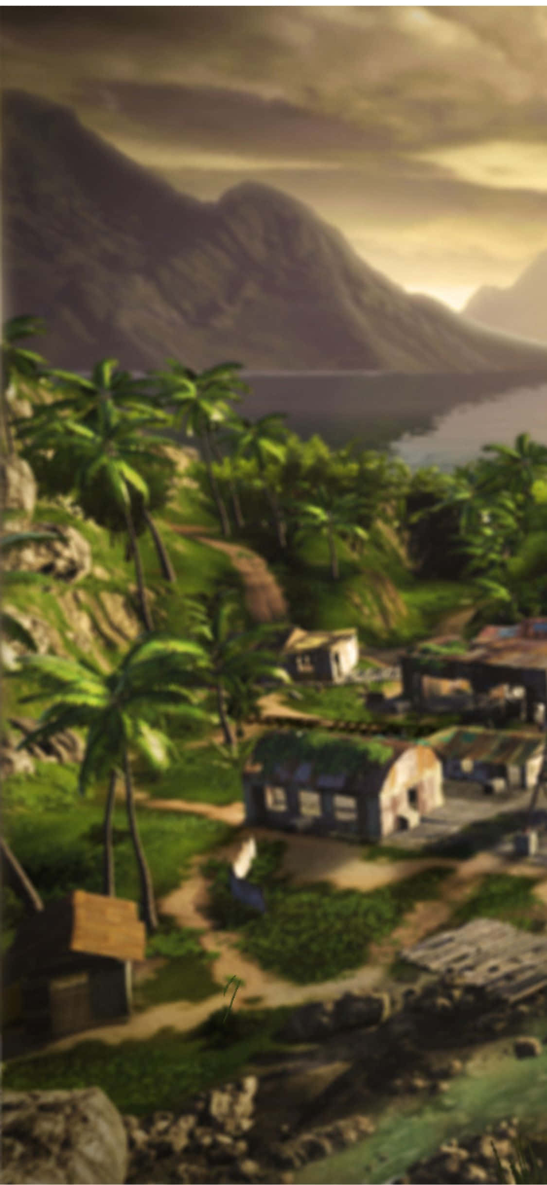 iPhone X Far Cry 3 村の背景 壁紙