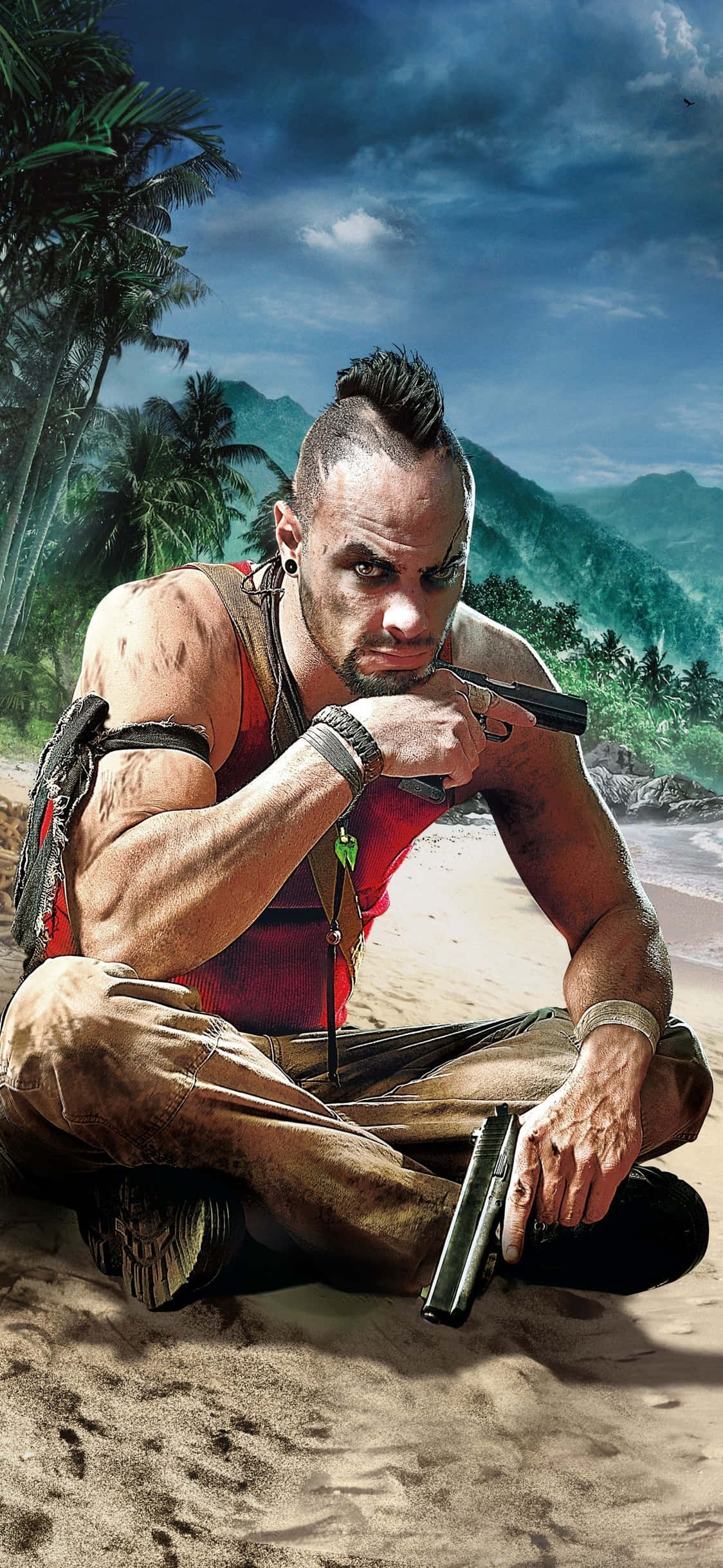 iPhone X Far Cry 3 Vaas Montenegro 砂の背景 壁紙