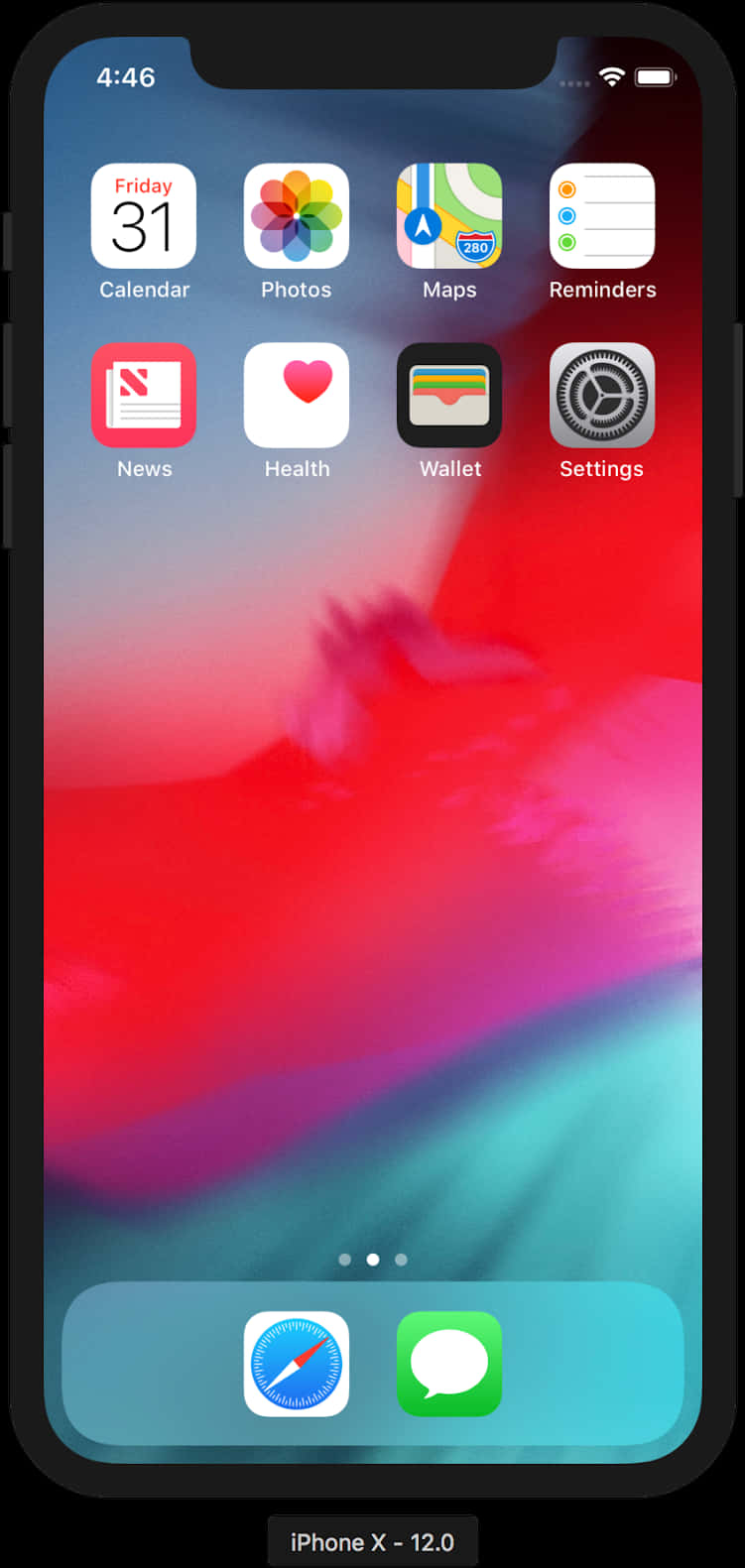 iPhone X ホーム画面表示 壁紙