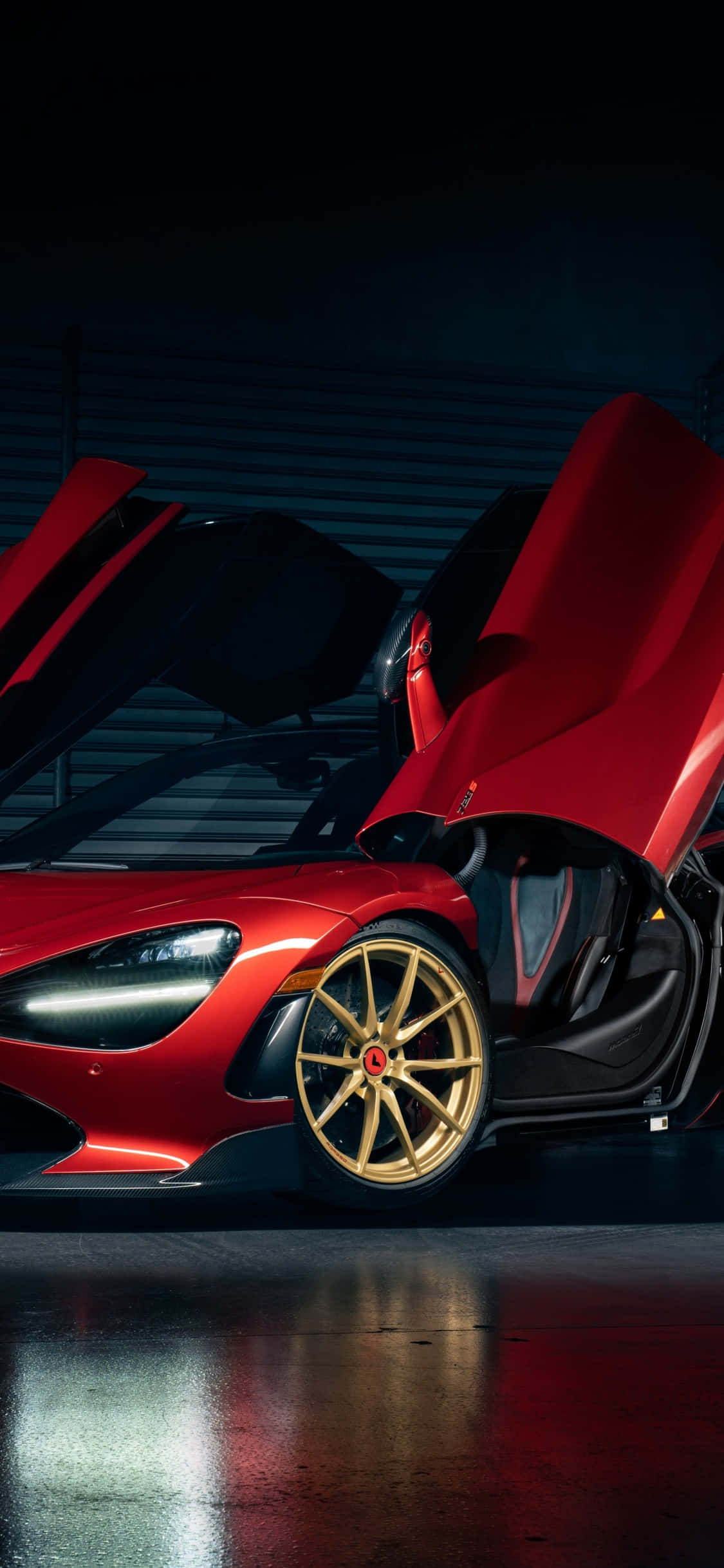 iPhone X McLaren 720s 赤いドア背景 壁紙