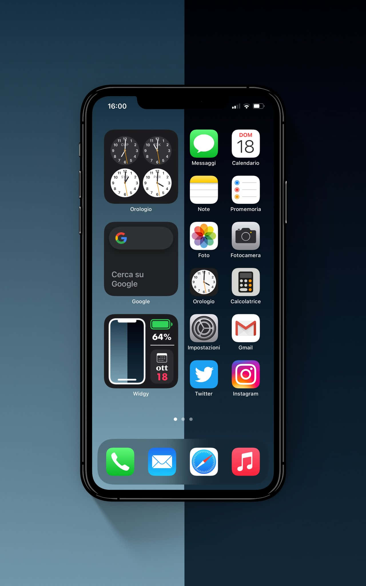 iPhone X PSD モックアップ 壁紙