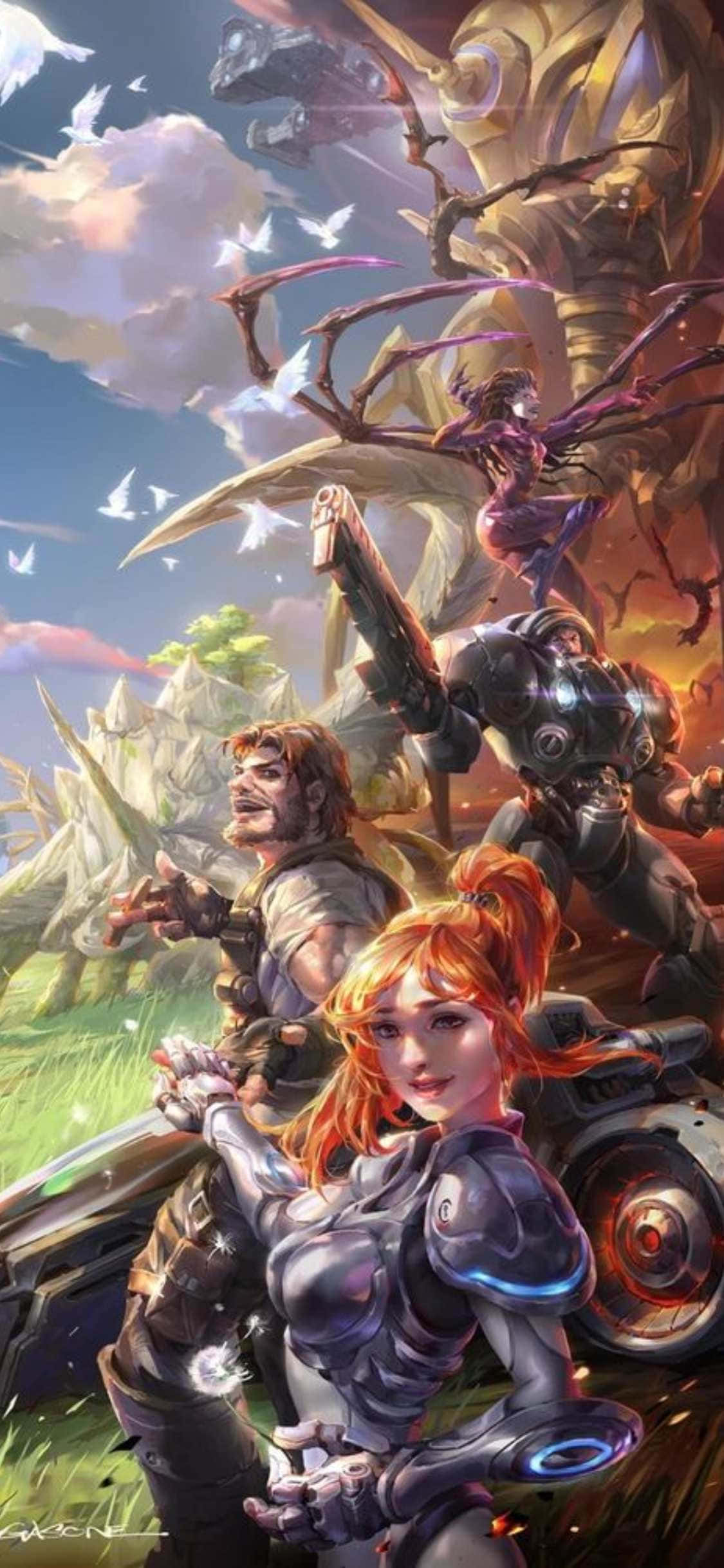 iPhone X StarCraft II 背景 緑のフィールド 壁紙