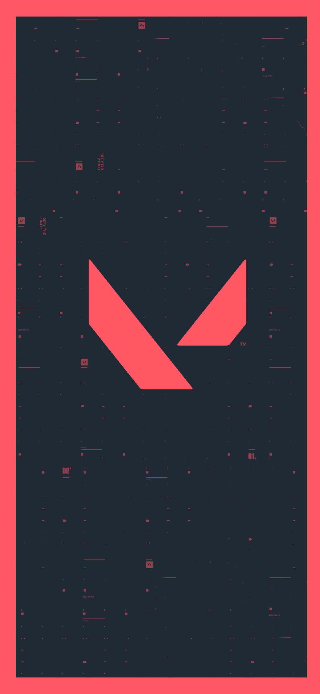 赤い枠のロゴが映えるiPhone X Valorant背景 壁紙