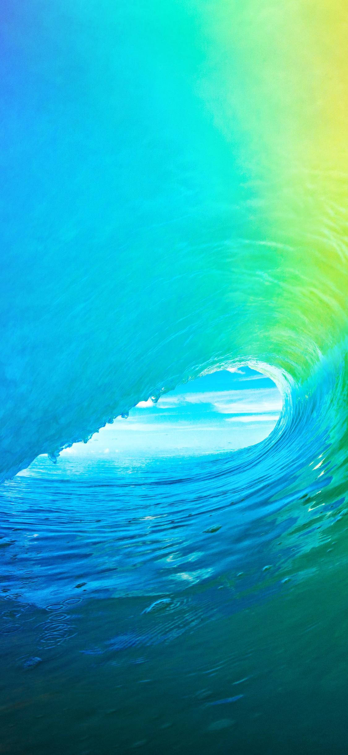 iPhone X オリジナル オーシャンブルーウェーブ 壁紙
