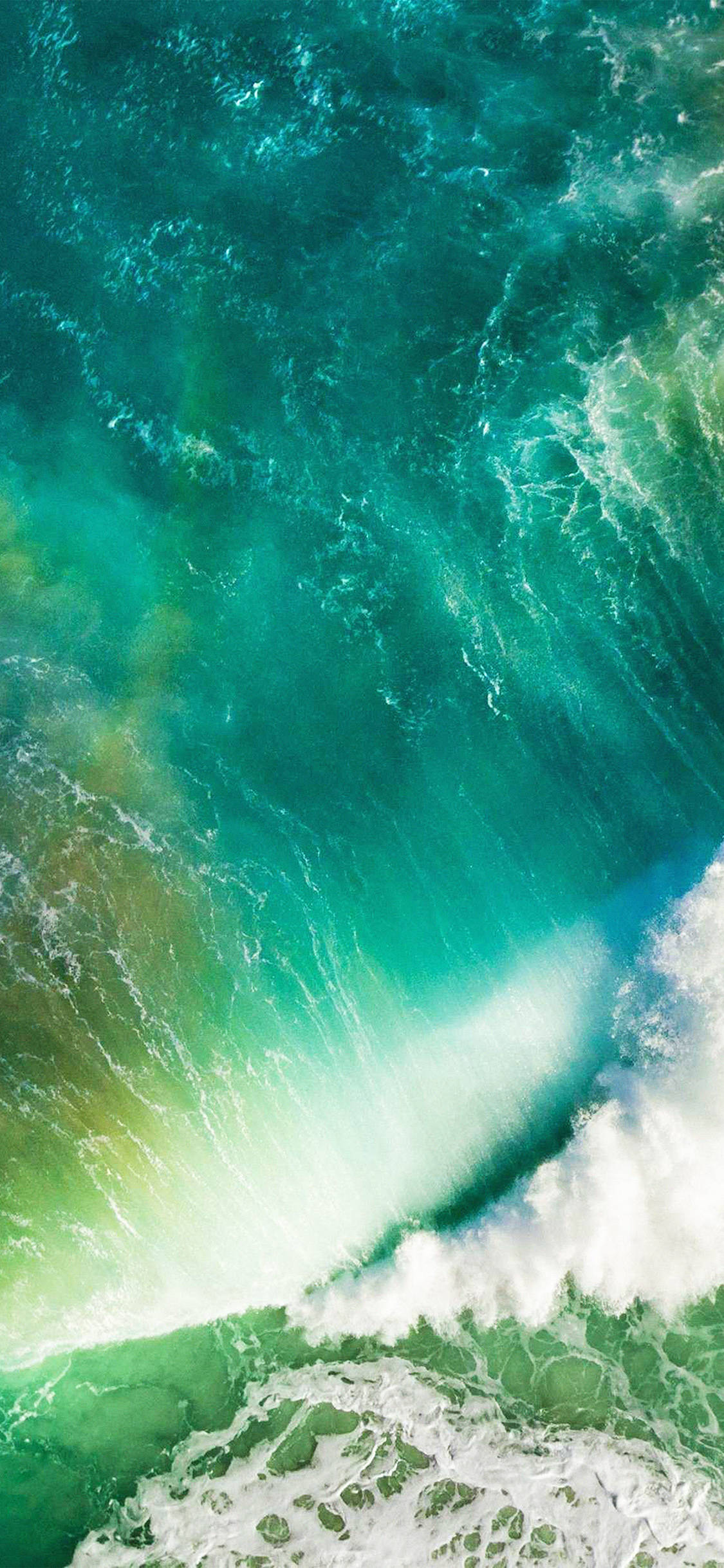 iPhone X オリジナル 波 航空写真 壁紙