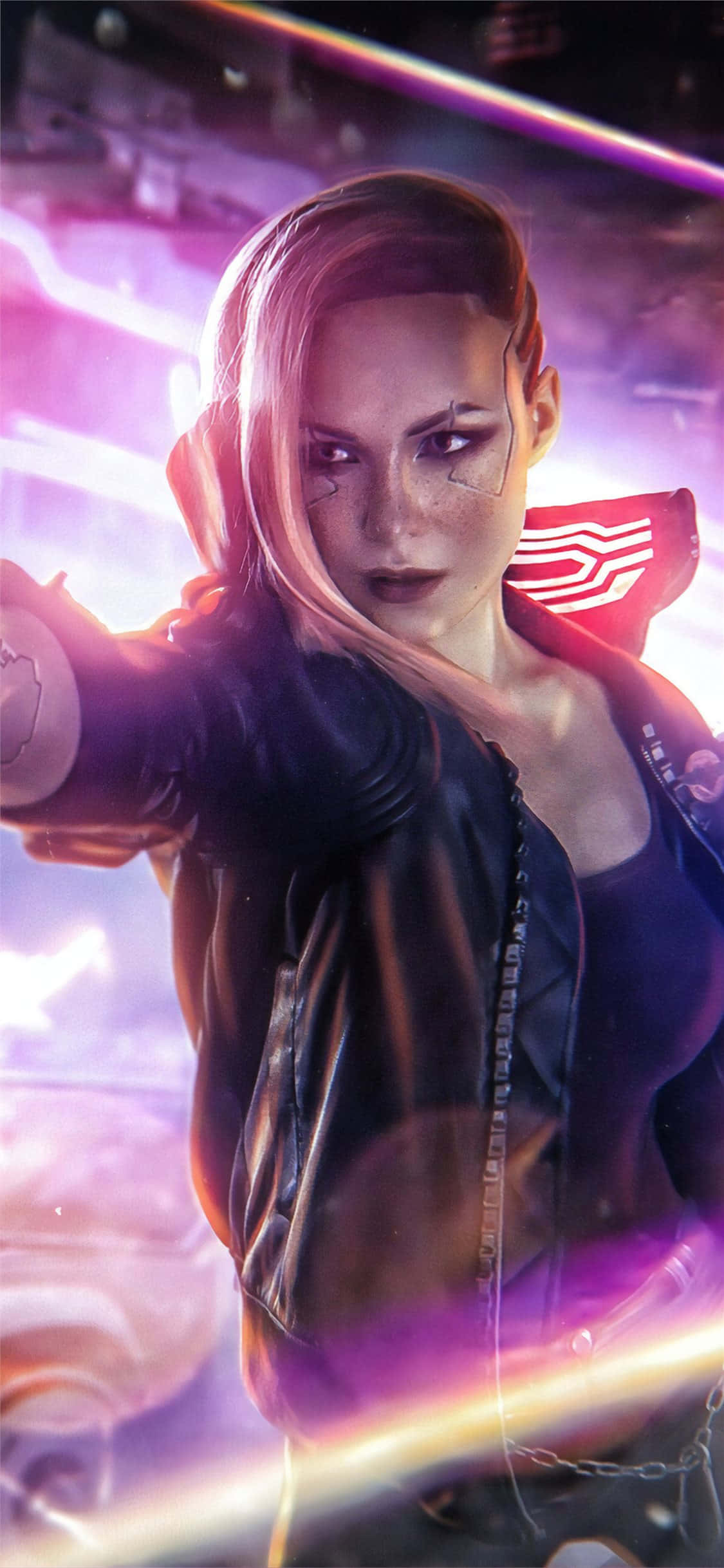 iPhone X Cyberpunk 2077 背景 傭兵ヴァレリー 壁紙