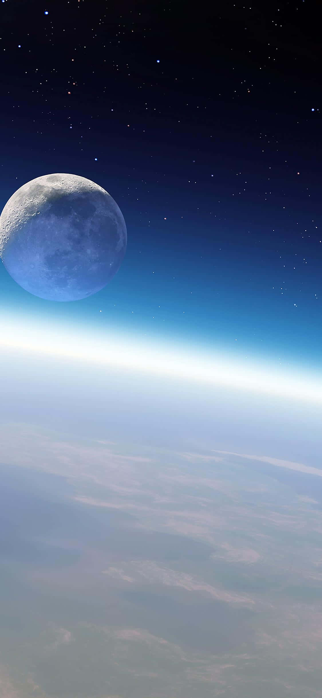 iPhone X 明るい宇宙から見た地球 壁紙