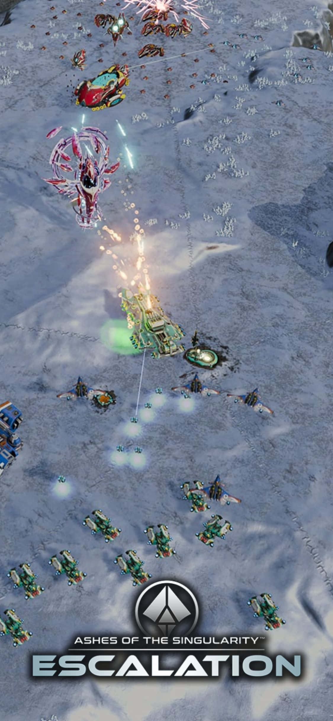 iPhone Xで『Ashes Of The Singularity Escalation』のテクノロジーと自然の壮大な戦いを体験 壁紙