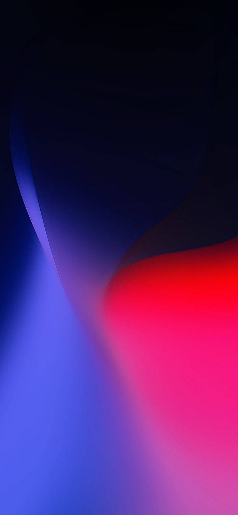 「青と赤のコイル状iPhone XR」 壁紙
