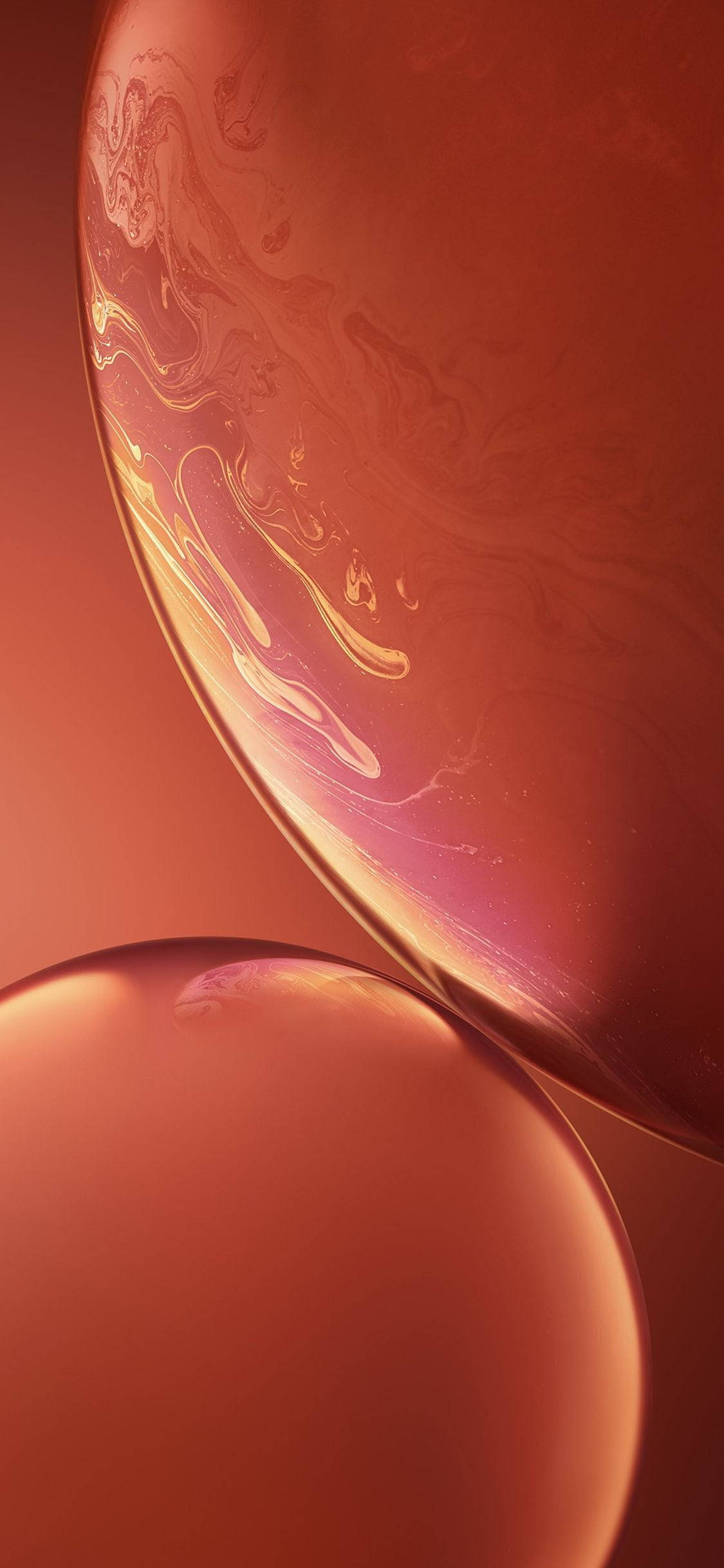 iPhone XR レッドマーブルバブル 壁紙
