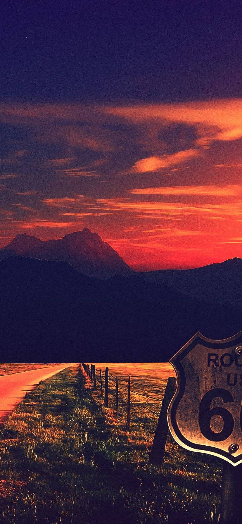 iPhone XRで美しいルート66の夕日を一瞬一瞬楽しもう 壁紙