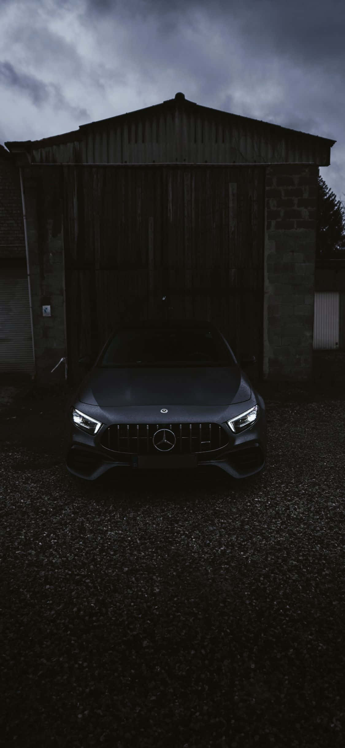 フロントビュー ブラック iPhone Xs メルセデスAMG 背景 壁紙