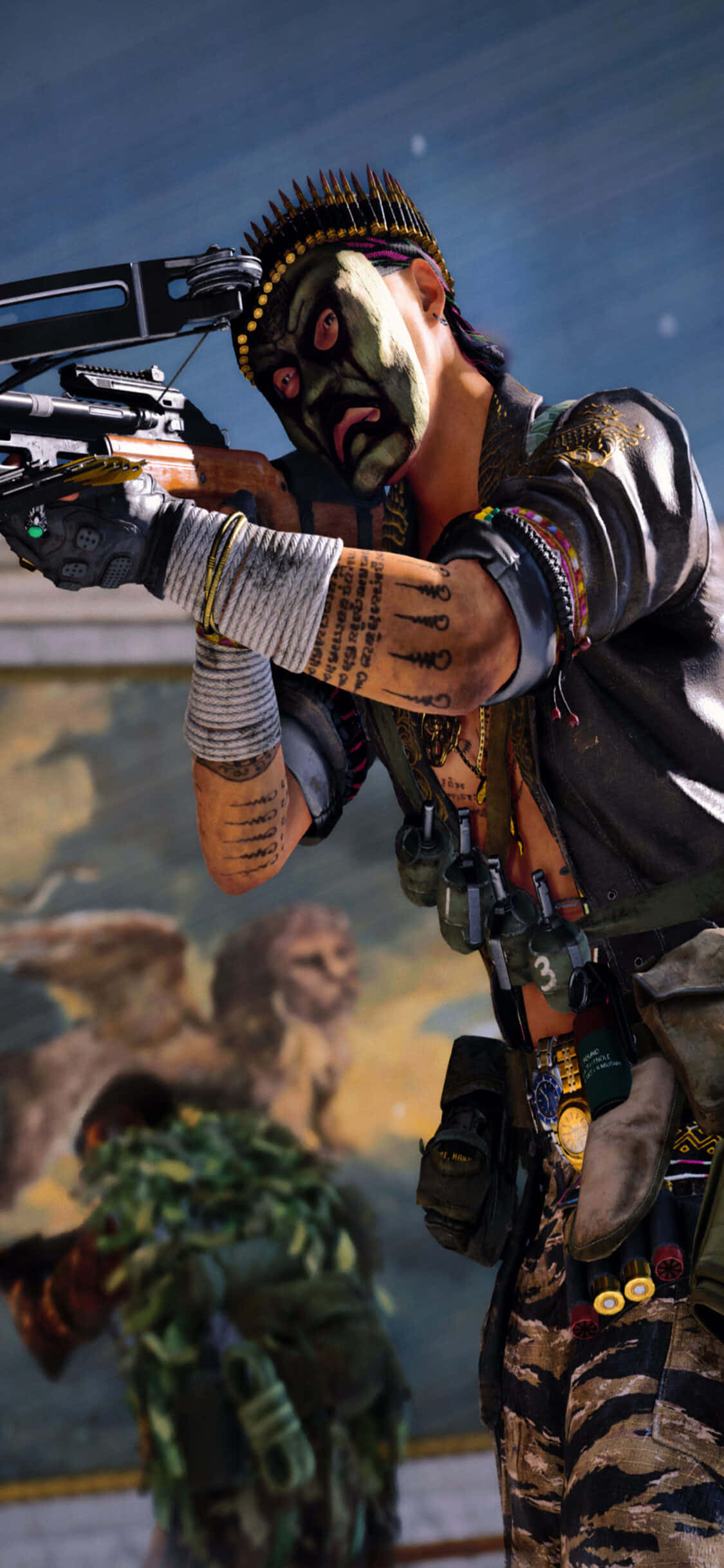 iPhone XS Call of Duty Black Ops Cold War クロスボウ背景 壁紙