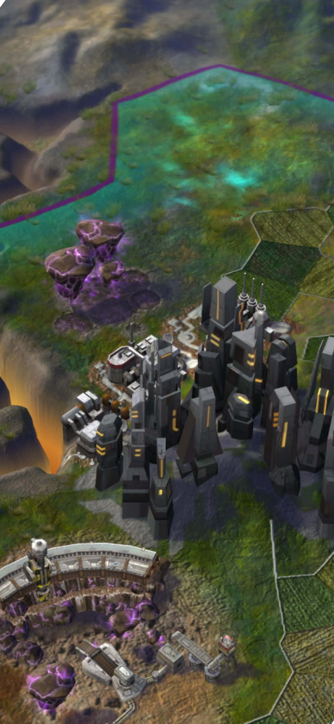 iPhone XS Civilization Beyond Earth マップ俯瞰背景 壁紙