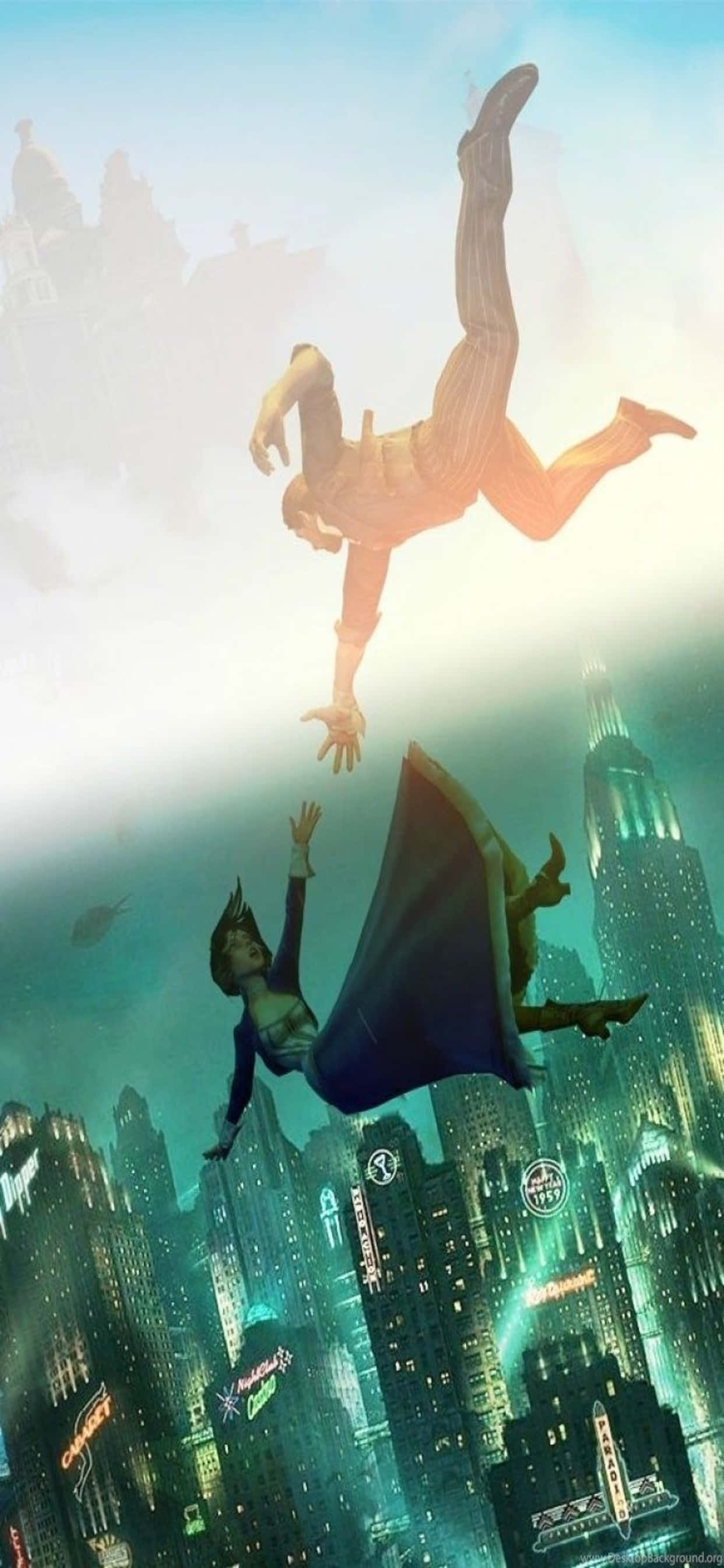 落下 iPhone XS Max Bioshock Infinite 背景 壁紙