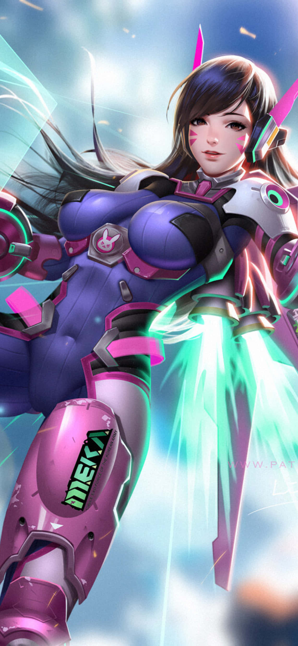 iPhone XS Max オーバーウォッチ 背景 D.Va ウィング 壁紙
