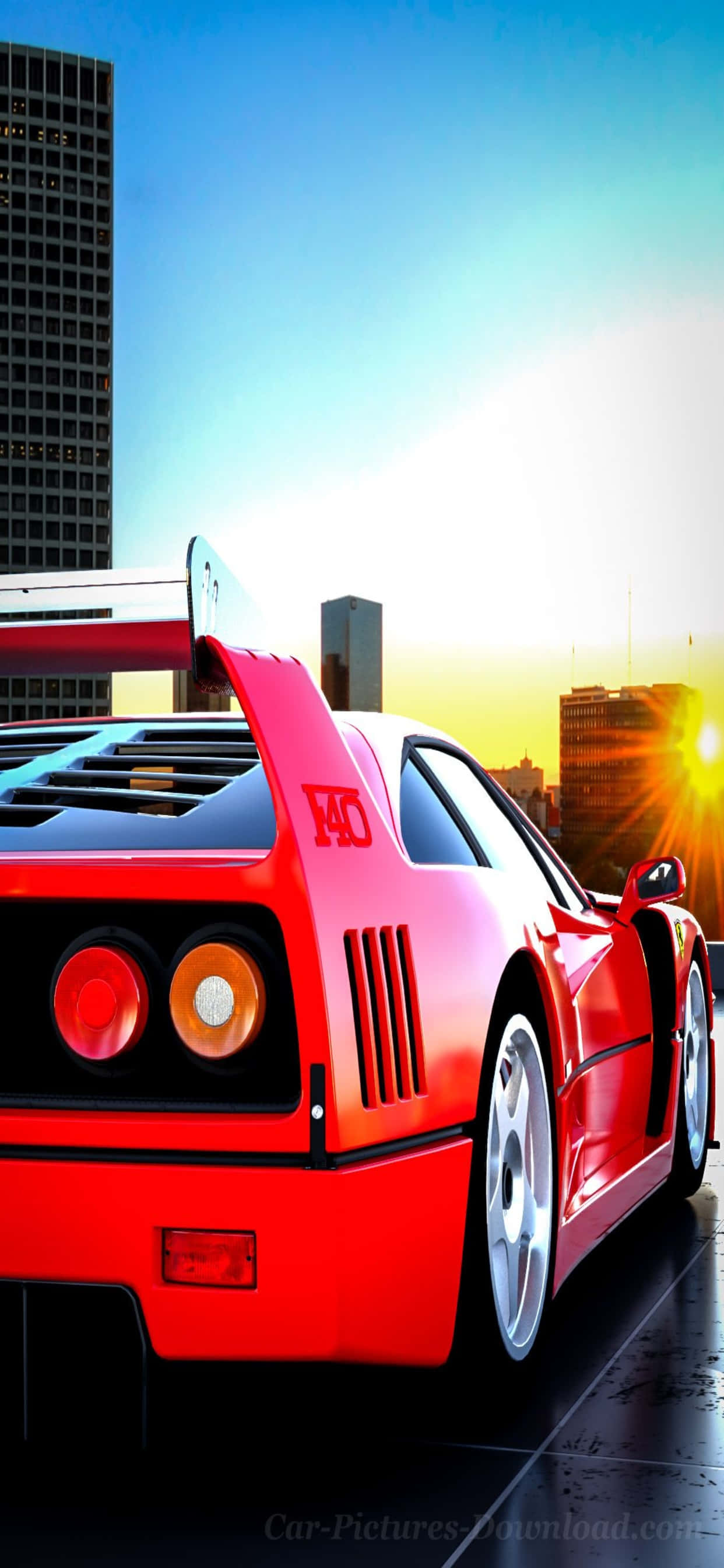 iPhone Xs Max フェラーリ 壁紙 赤いフェラーリ F40の描画 壁紙