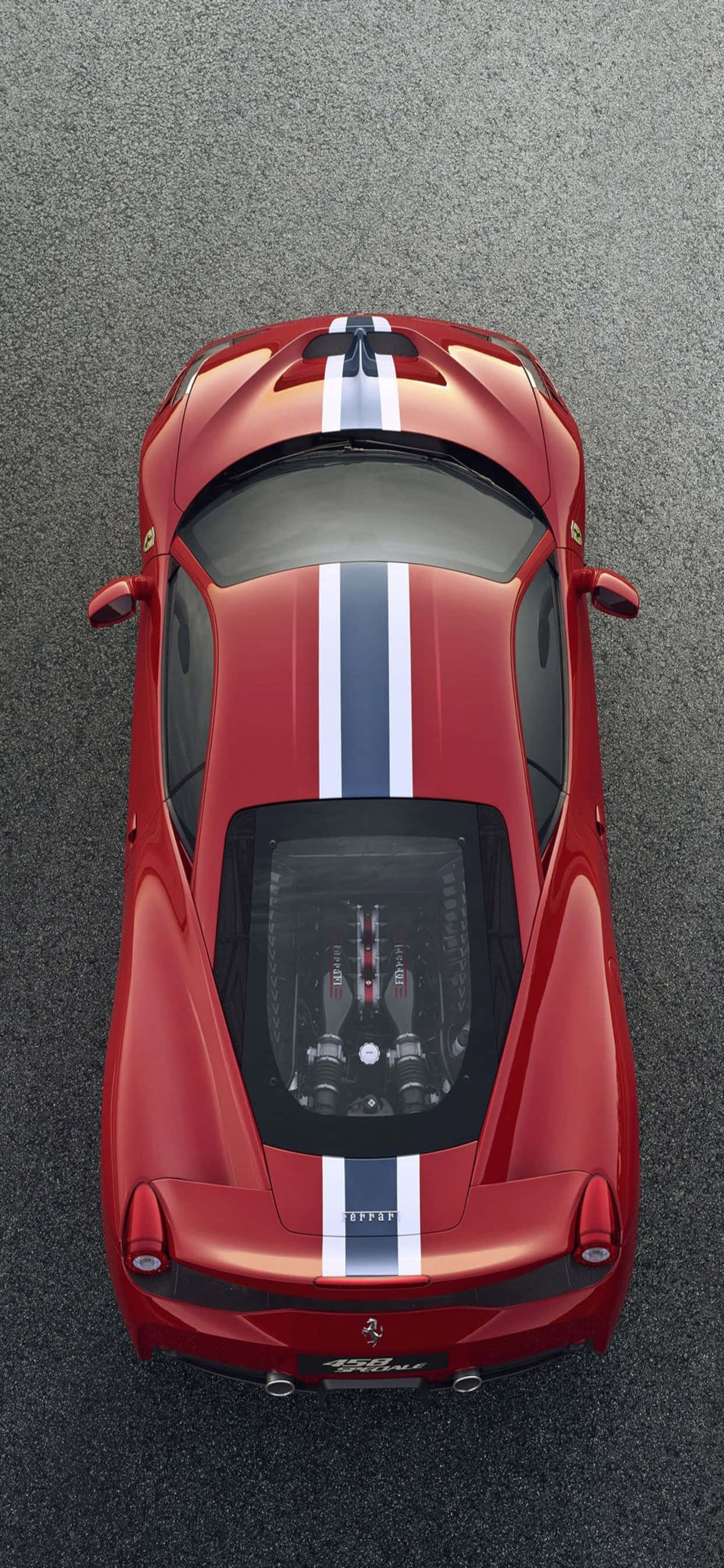 iPhone Xs Max Ferrari Background Red 2014 Ferrari 458 Speciale With Stripes 壁紙