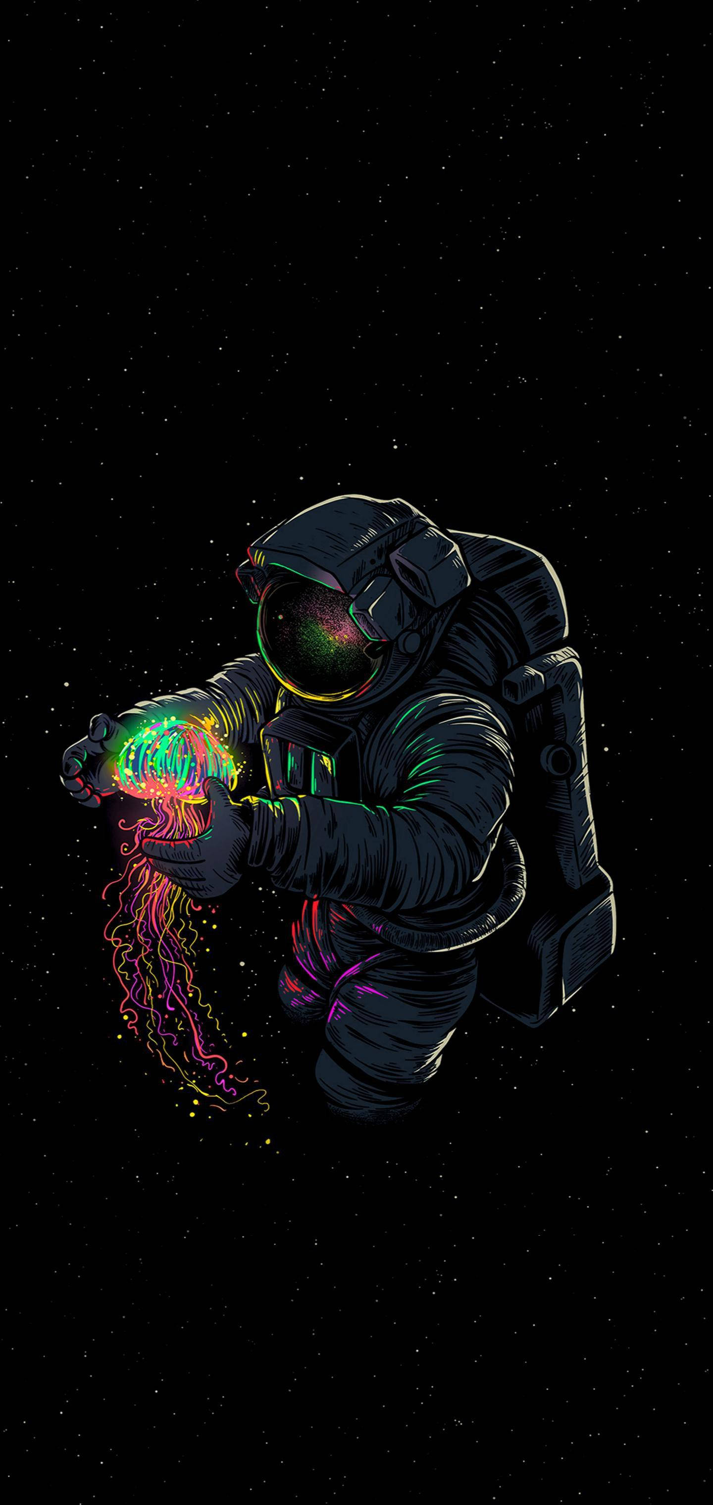 iPhone XS Max OLED 宇宙飛行士アート 壁紙