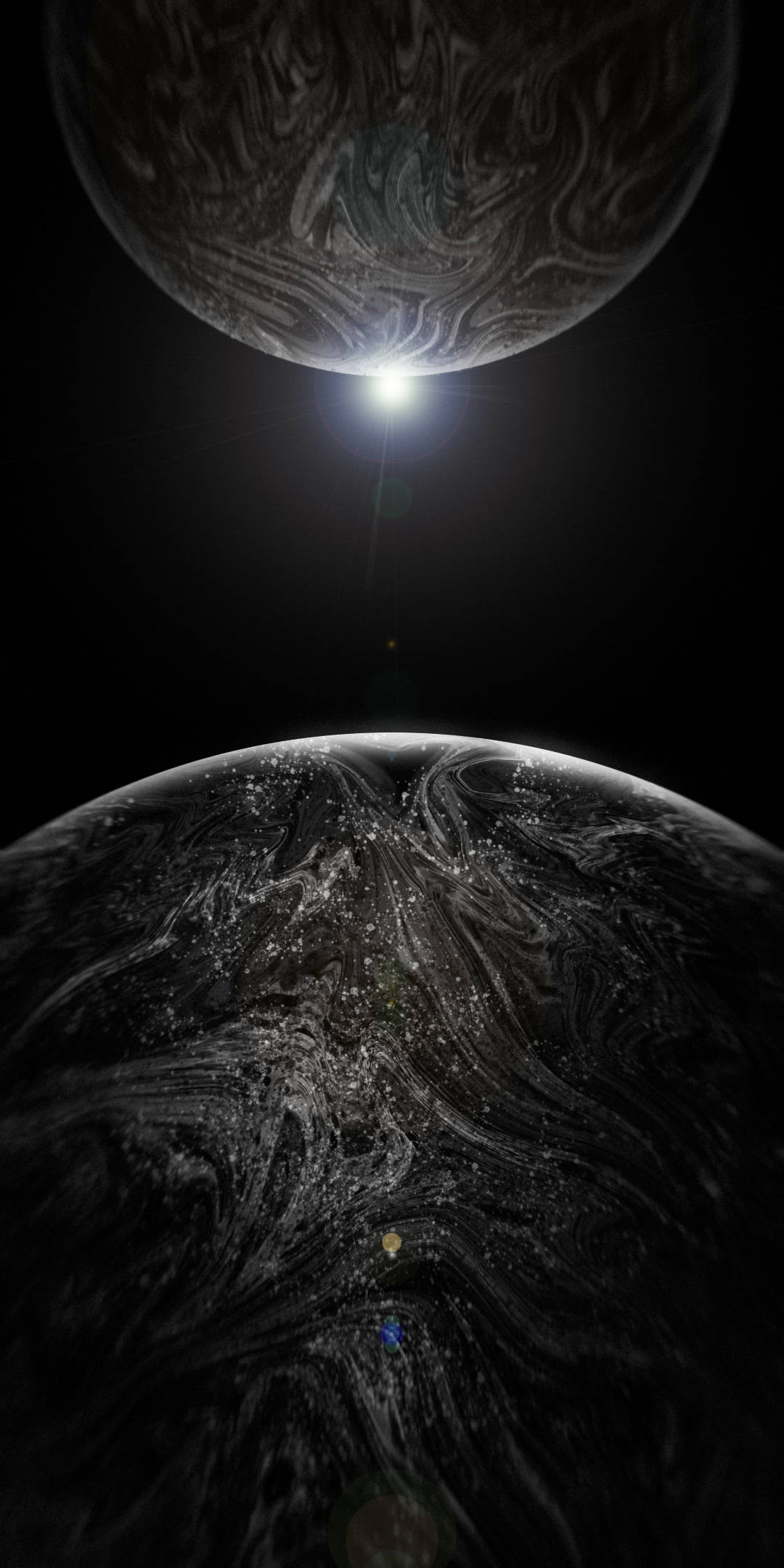 iPhone XS Max OLED グレーの惑星 壁紙