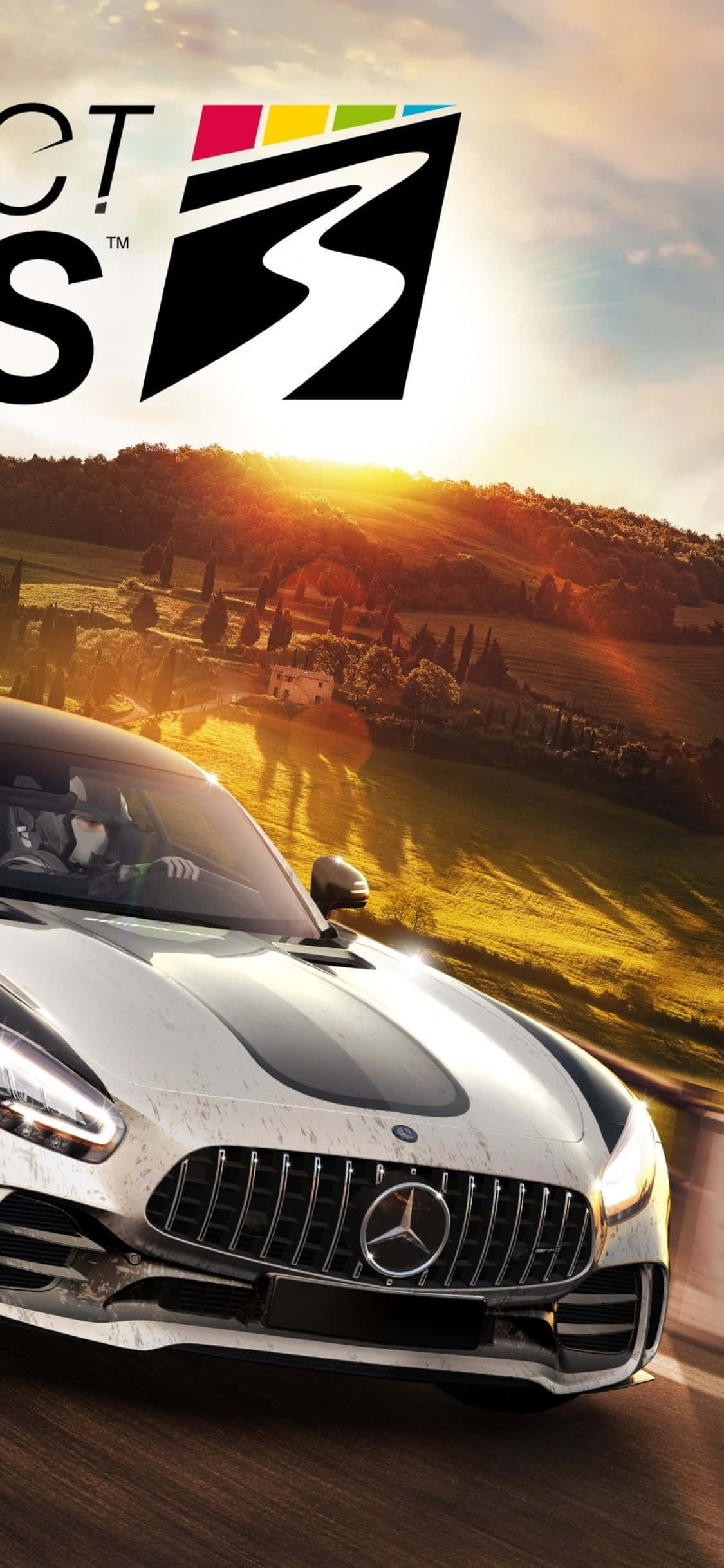 iPhone XS Max Project Cars 2 ゲームタイトルポスター メルセデス・ベンツ 背景 壁紙