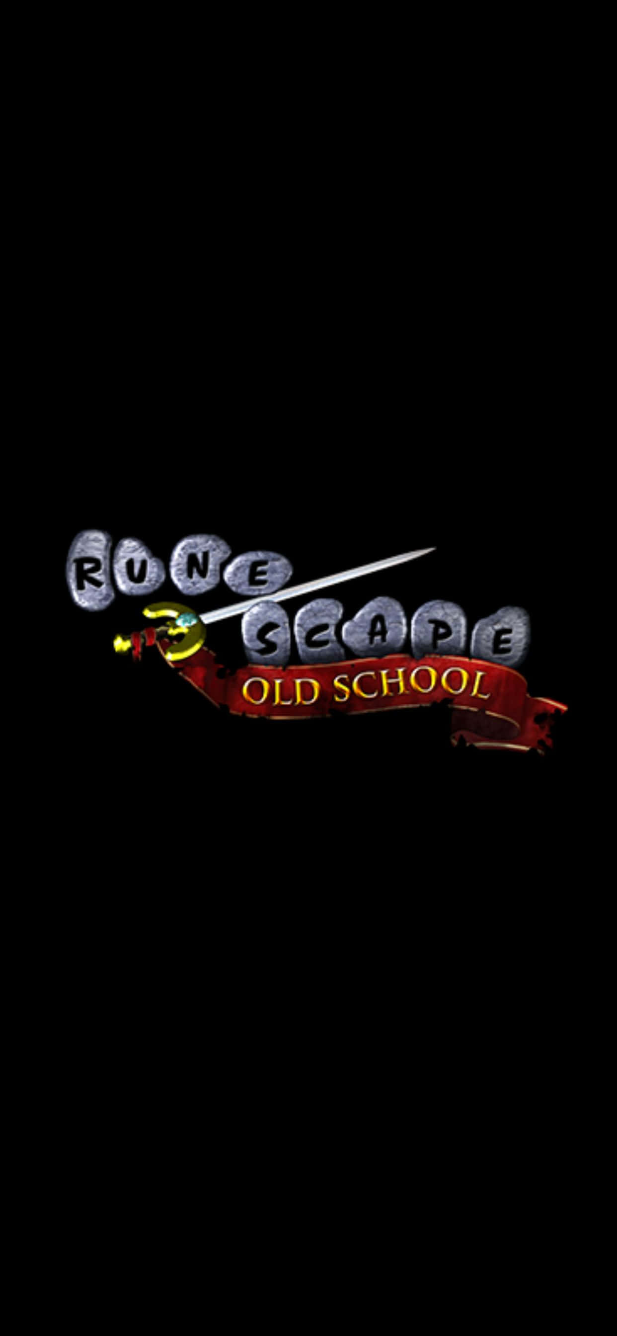 iPhone XS Max Runescape Oldschool ロゴ 黒背景 壁紙