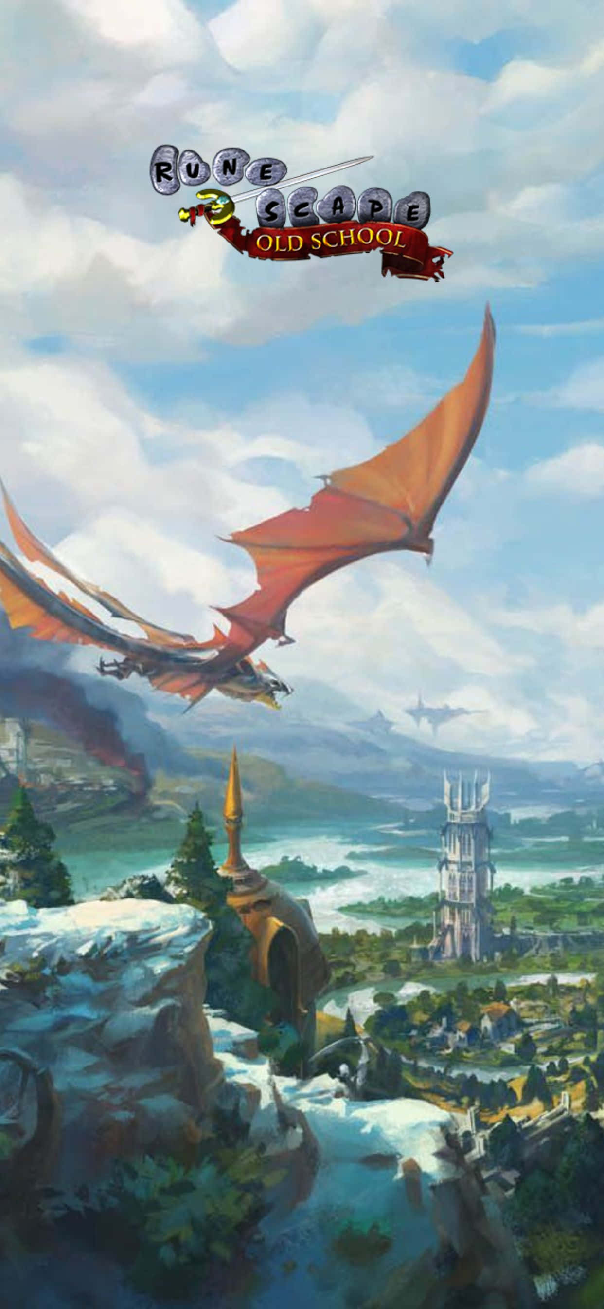 iPhone Xs Max Runescape Oldschool ポートレート ドラゴンデザイン背景 壁紙