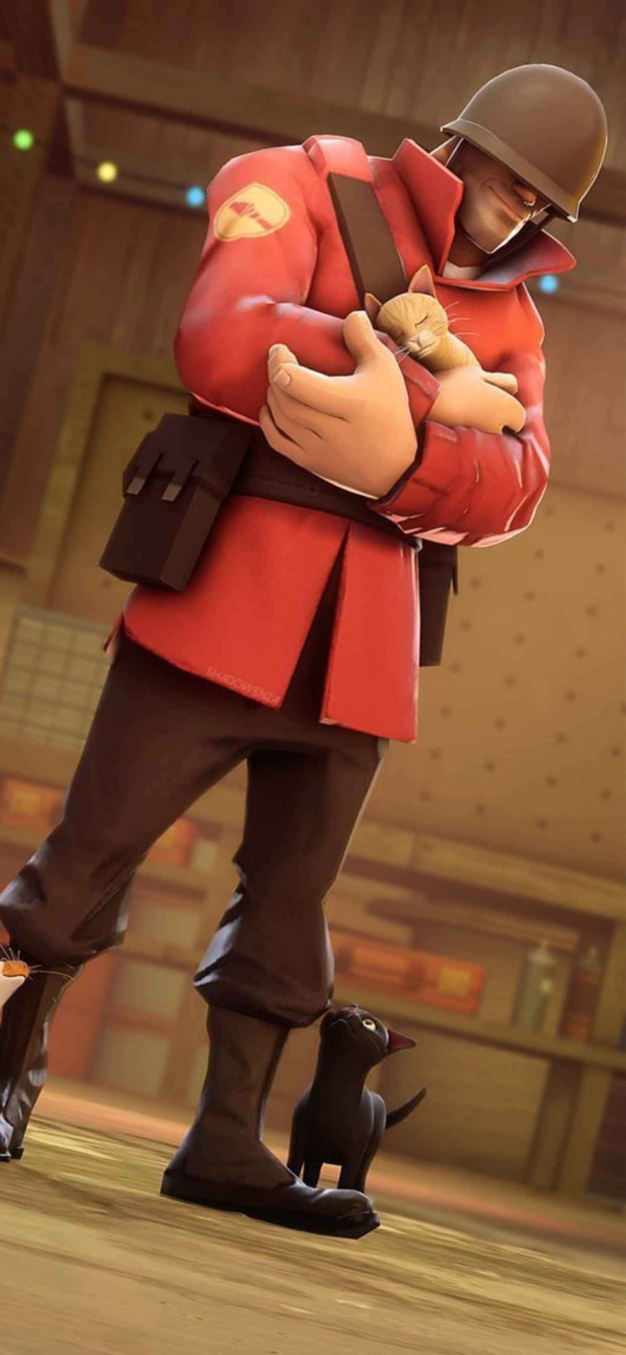 iPhone Xs Max Team Fortress 2 ポートレート 赤い兵士 背景 壁紙