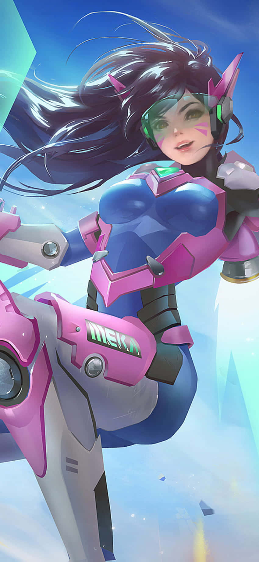 iPhone Xs Max オーバーウォッチ 壁紙 D.Va 空中浮遊 壁紙
