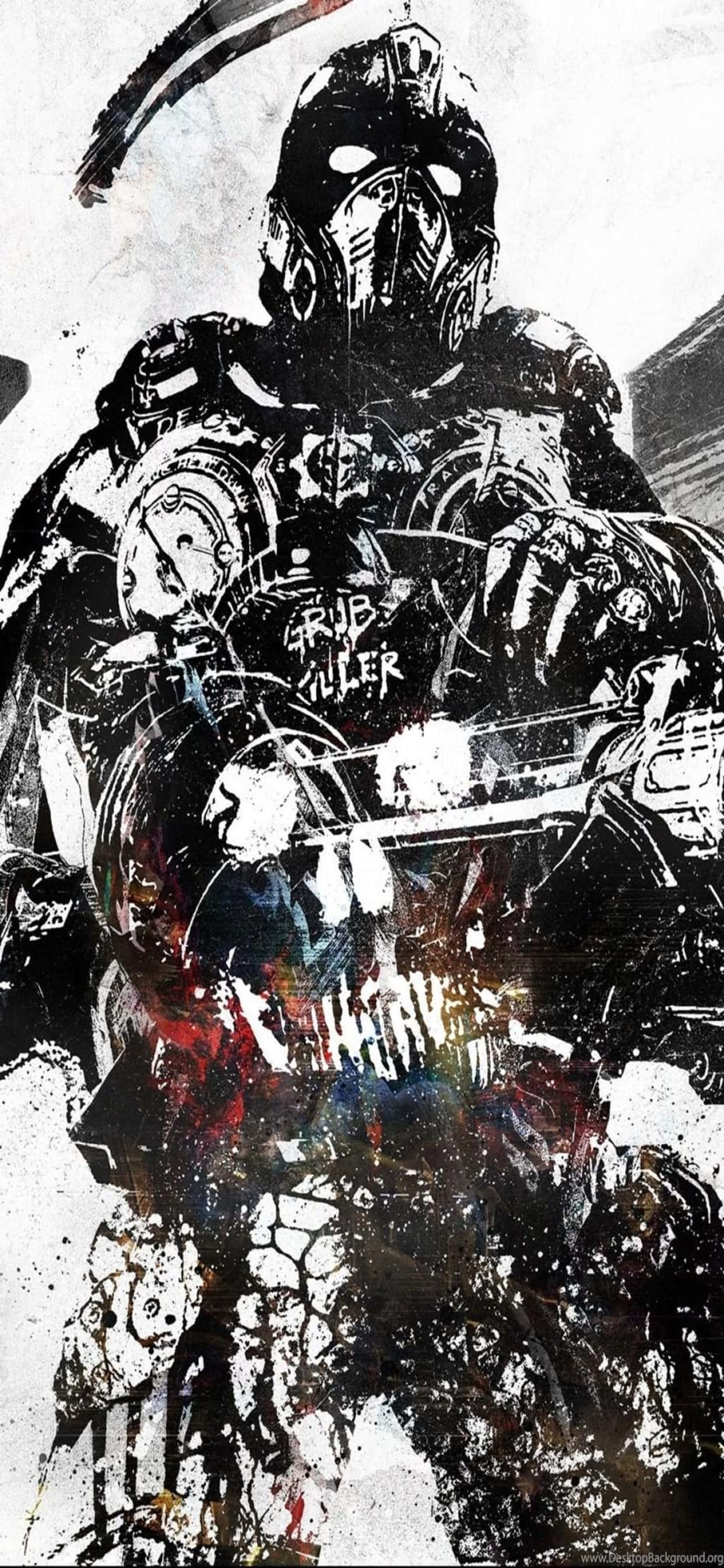 iPhone XS Maxで楽しむエキサイティングなGears of War 5ゲームアクション 壁紙