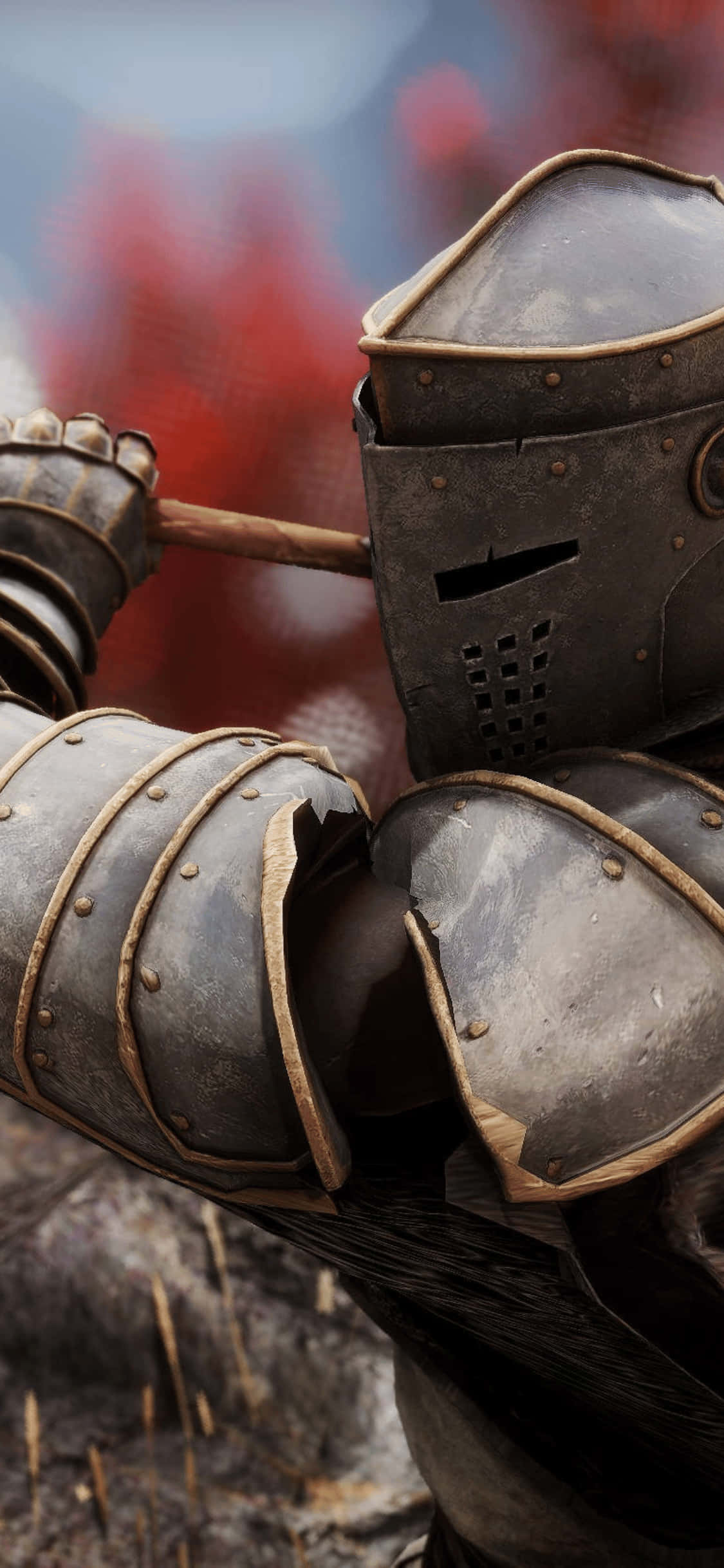 iPhone XS Mordhau 戦士 ぼかし背景 壁紙