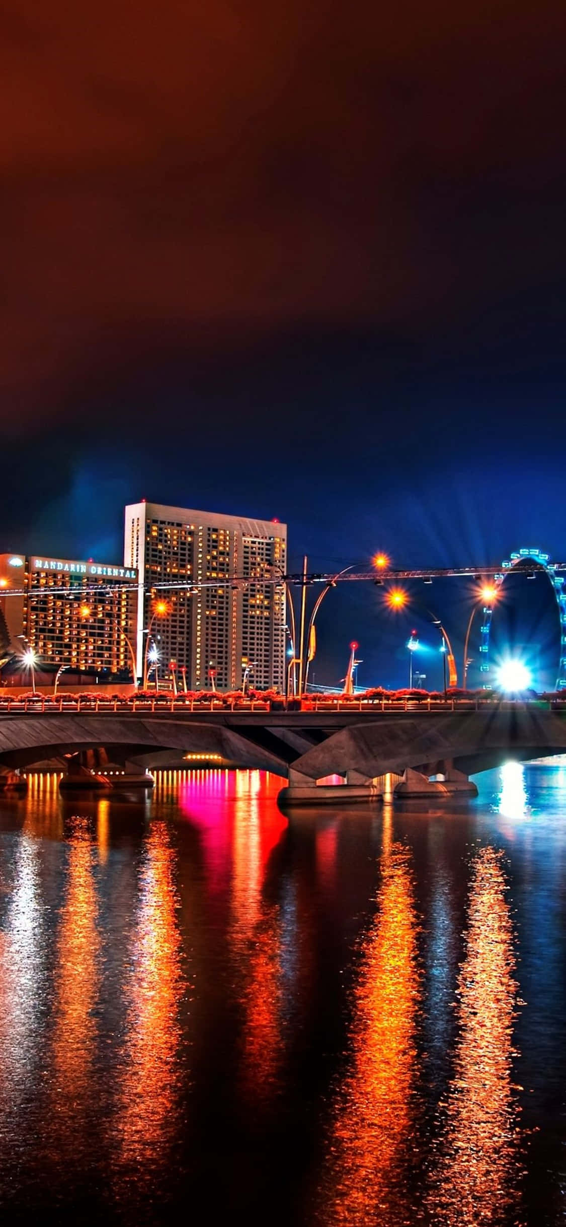 iPhone Xs デスクトップPC 都会の夜景背景 壁紙