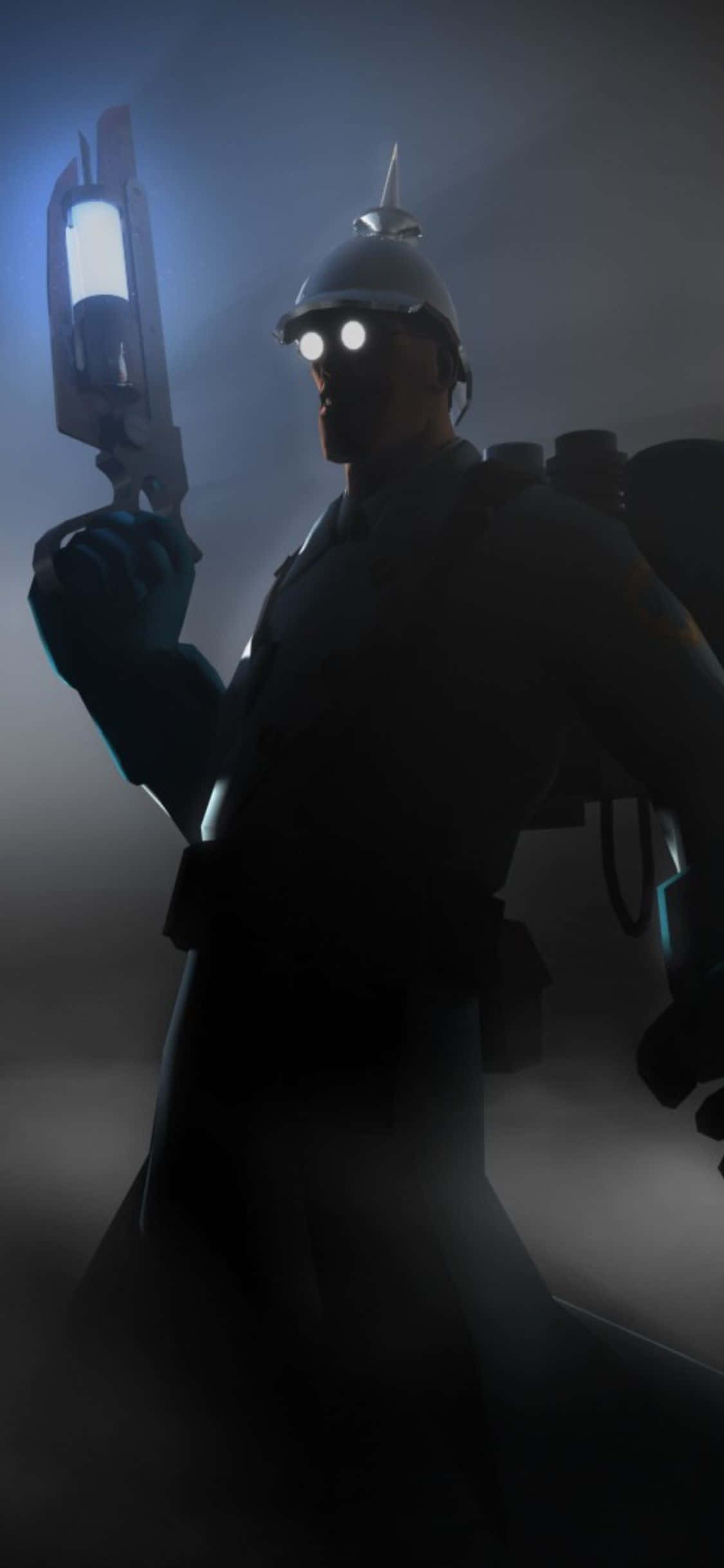 iPhone XS Team Fortress 2 メディックシルエット背景 壁紙