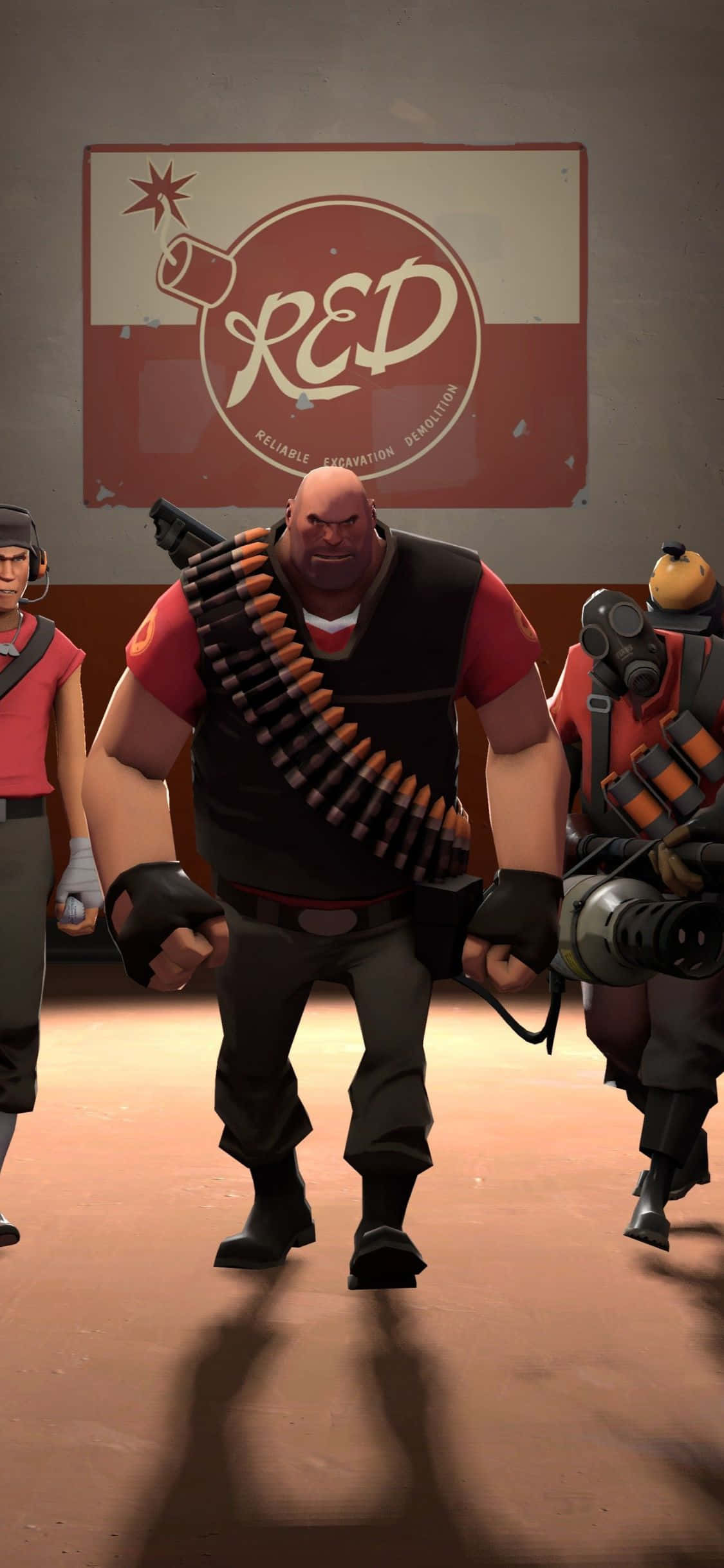 iPhone XS Team Fortress 2 攻撃チーム背景画像 壁紙