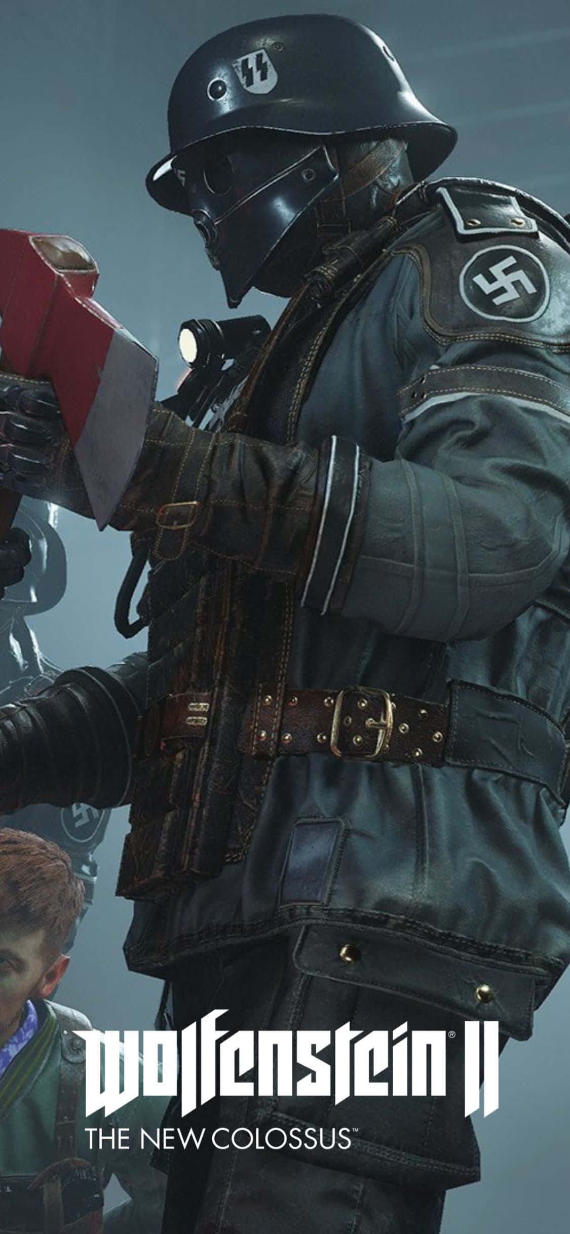 iPhone Xs Wolfenstein II 人質シーンポスター背景 壁紙