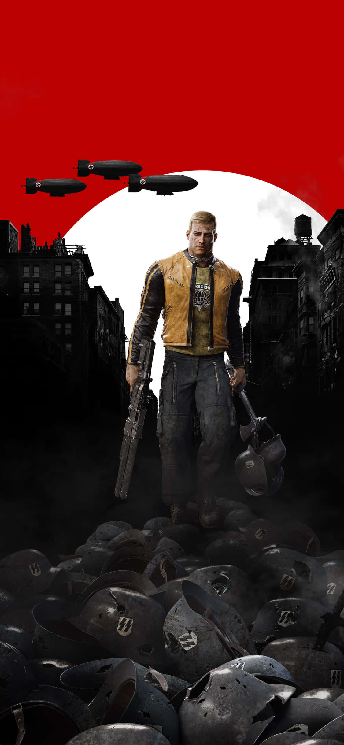 iPhone Xs Wolfenstein II B.J.ブラスコウィッツ勝利背景 壁紙