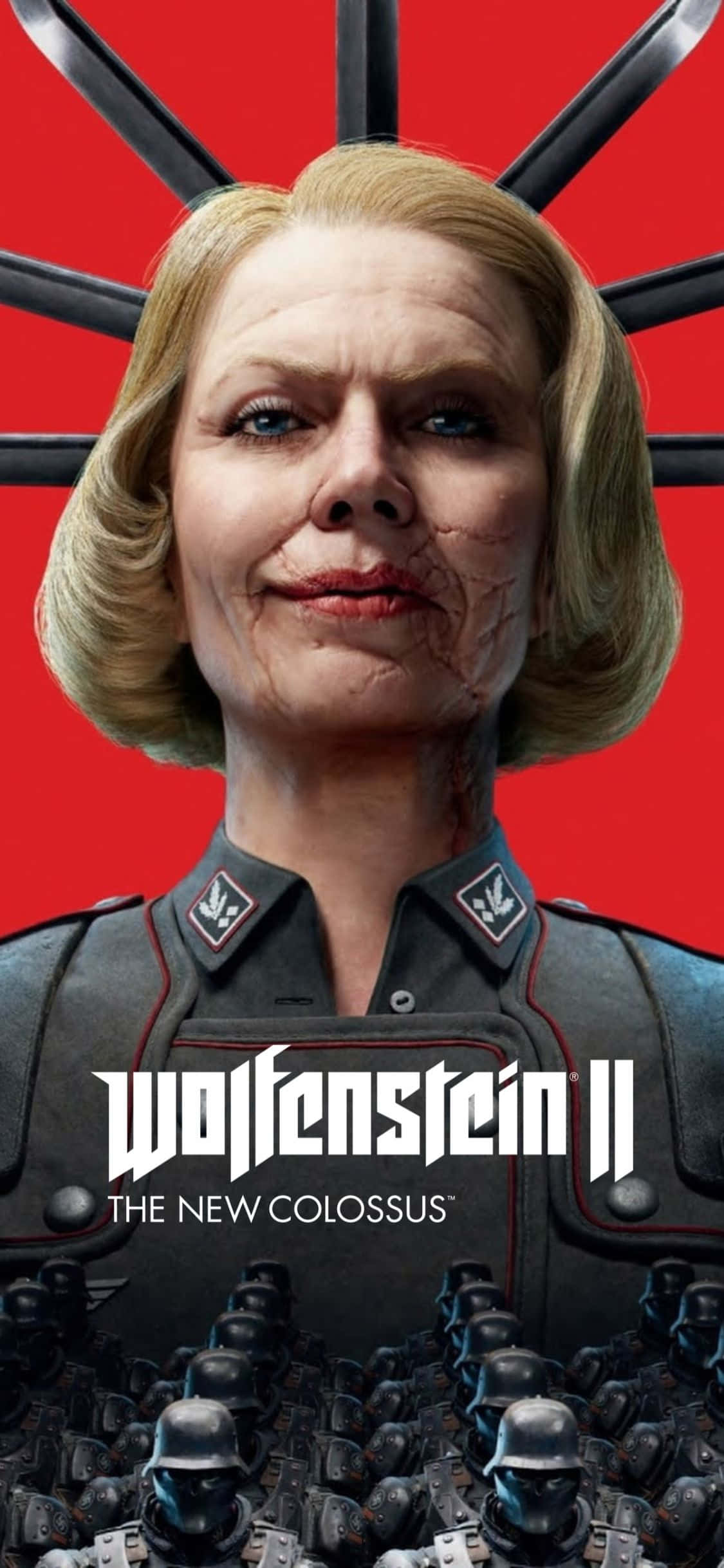 iPhone Xs Wolfenstein II アイリーン・エンゲル ナチチーム背景 壁紙