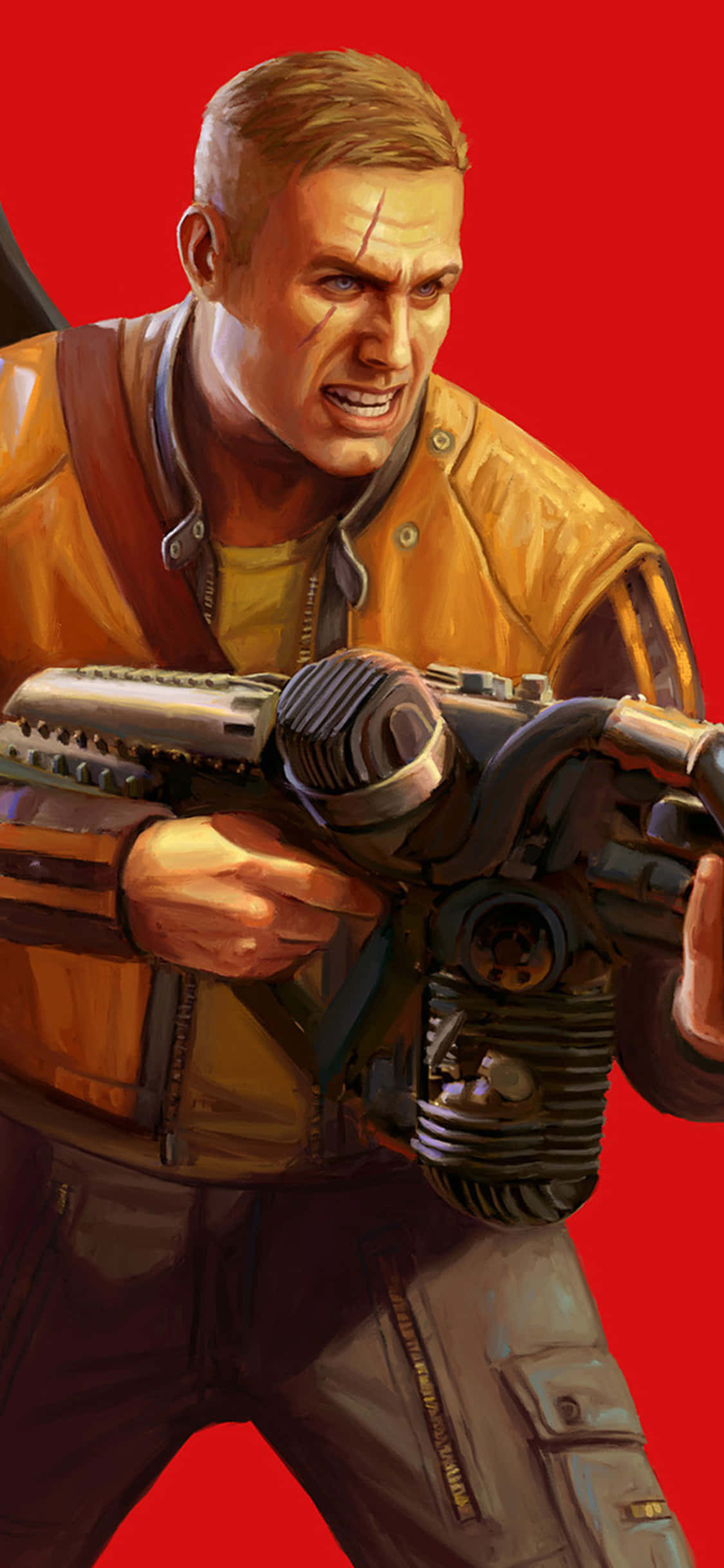 iPhone Xs Wolfenstein II テラー・ビリー 発砲 背景 壁紙