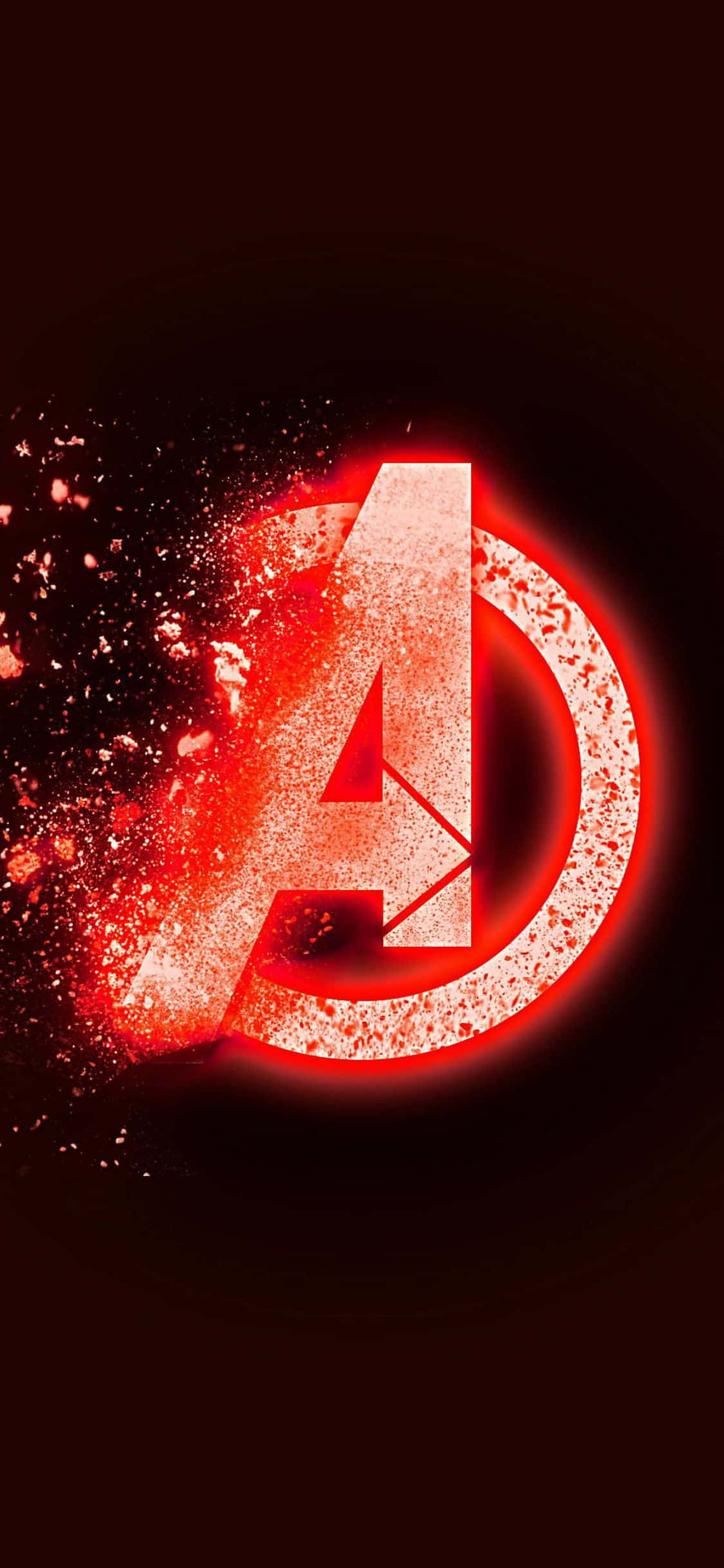 iPhone XS 点滅アベンジャーズロゴ背景 壁紙