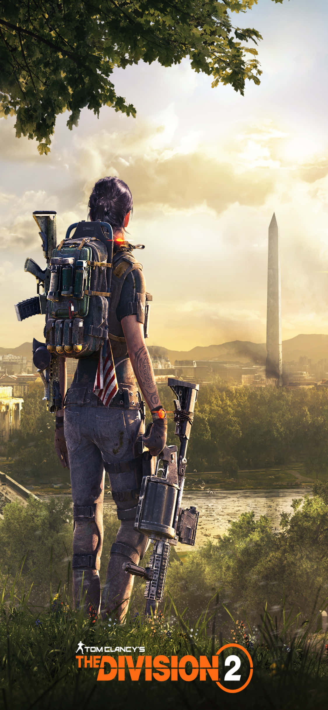 iPhone Xs 背景『The Division』グレネードランチャーを持つ男 壁紙