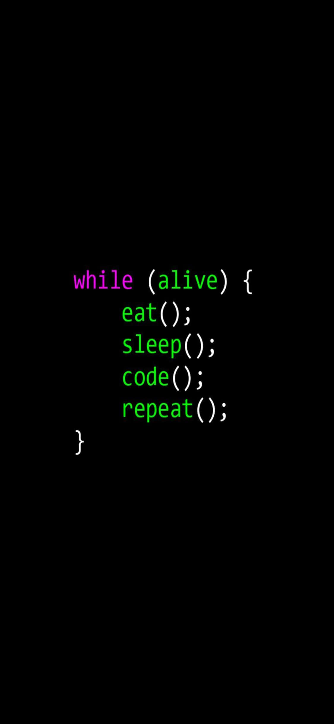 iPhone Xs プログラミング背景 Alive Quoteコード 壁紙