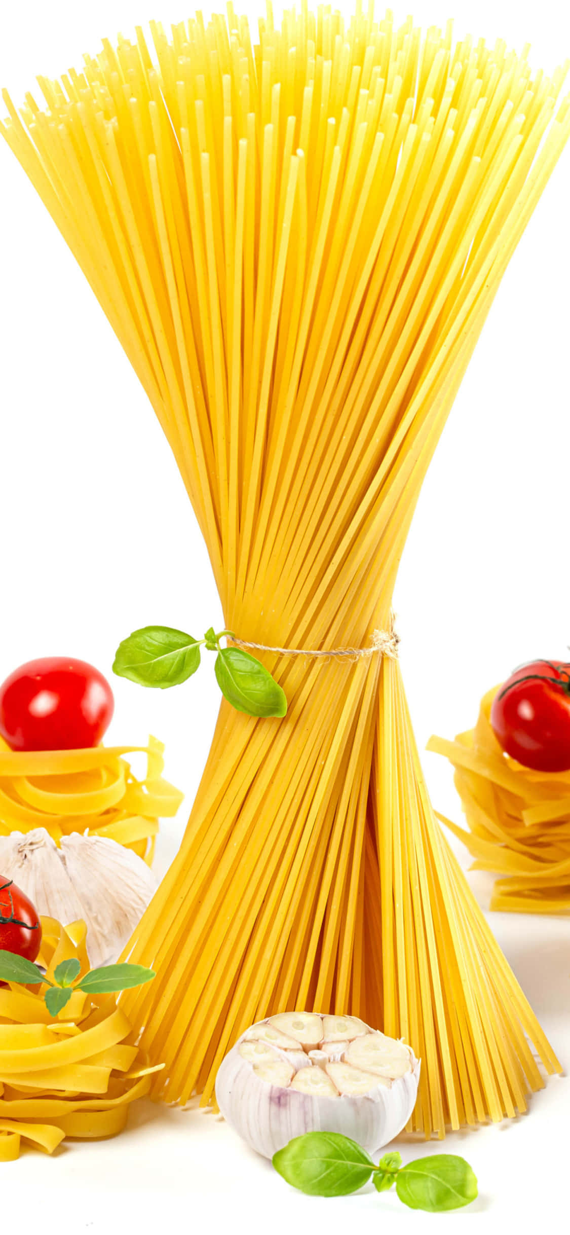 「iPhone Xで料理のひらめき：魅惑のパスタディスプレイ」 壁紙