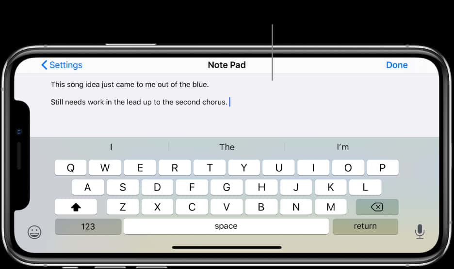 iPhone12 メモ帳アプリ ソングライティング 壁紙