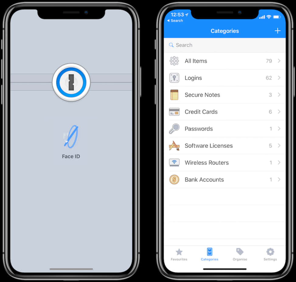 iPhone12 Face ID パスワード管理アプリ画面 壁紙